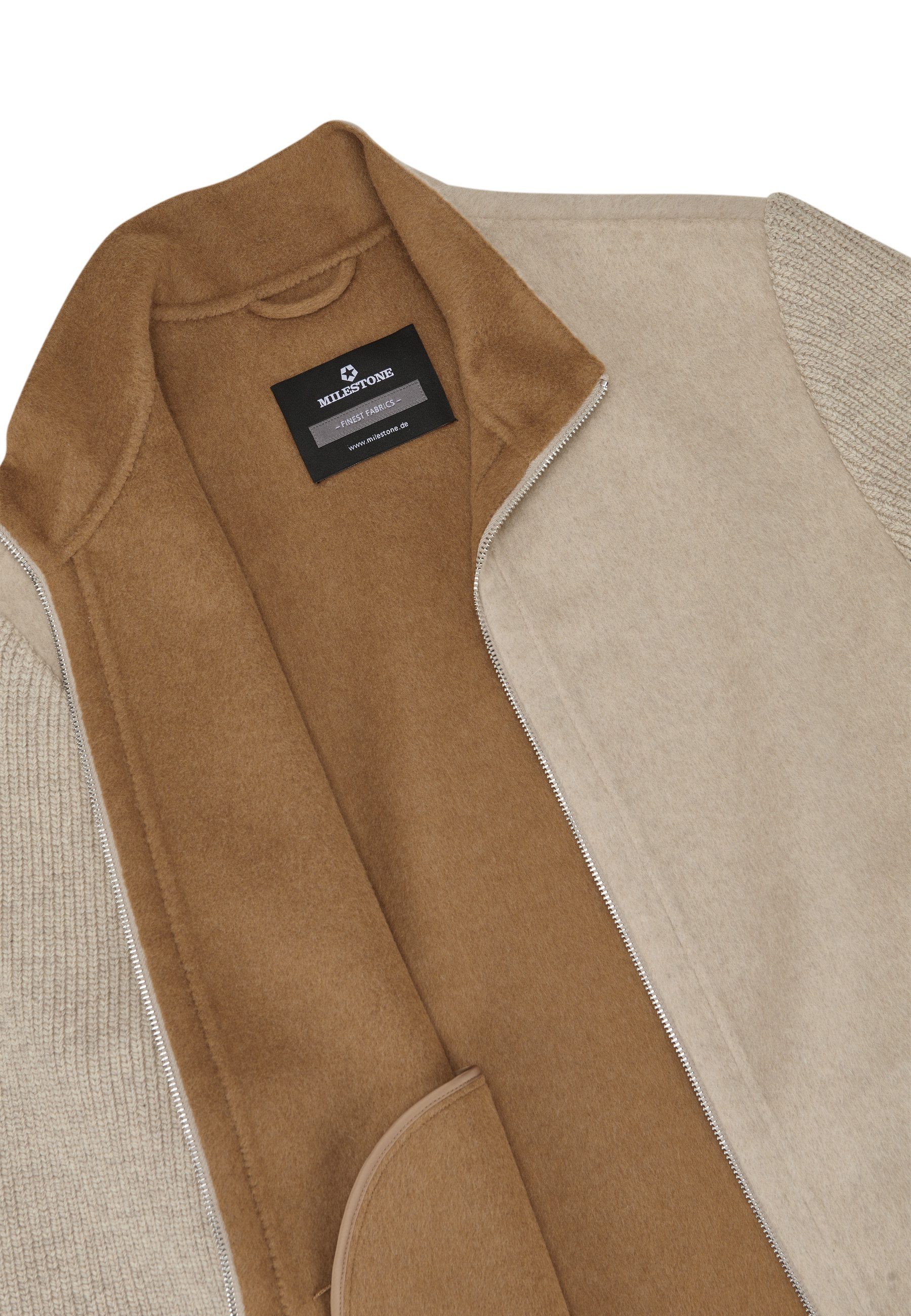 Milestone Wolljacke MSKennedy Herren Jacke Wolle casual, klassisch mit Logo Badge