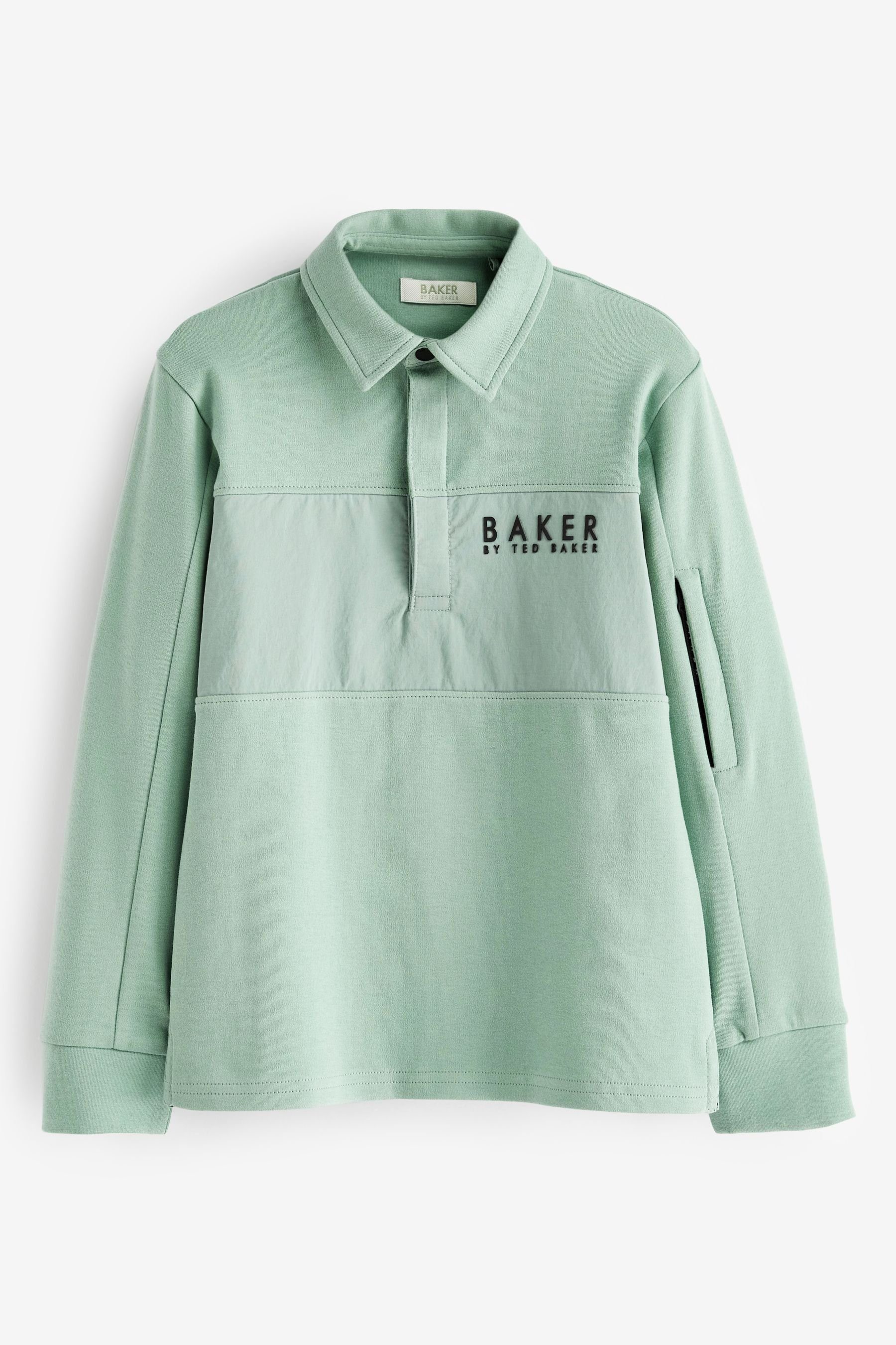 Baker by Ted Baker Langarm-Poloshirt Baker by Ted Baker Langarm-Poloshirt mit Einsatz (1-tlg) Green