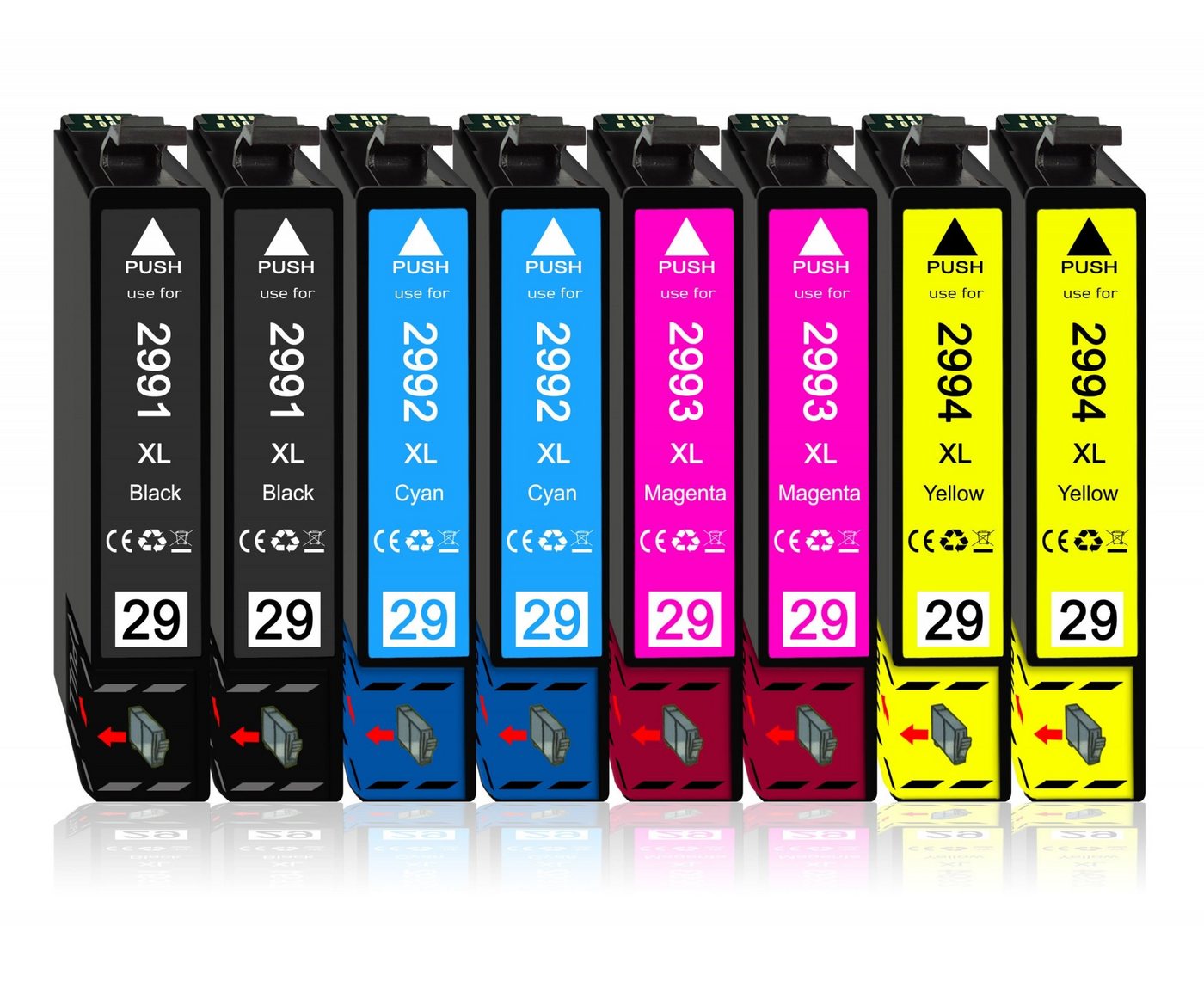 Druckerparadies 8er Pack Druckerpatronen 29 29XL kompatibel mit Epson XP-235 Tintenpatrone (8-tlg)