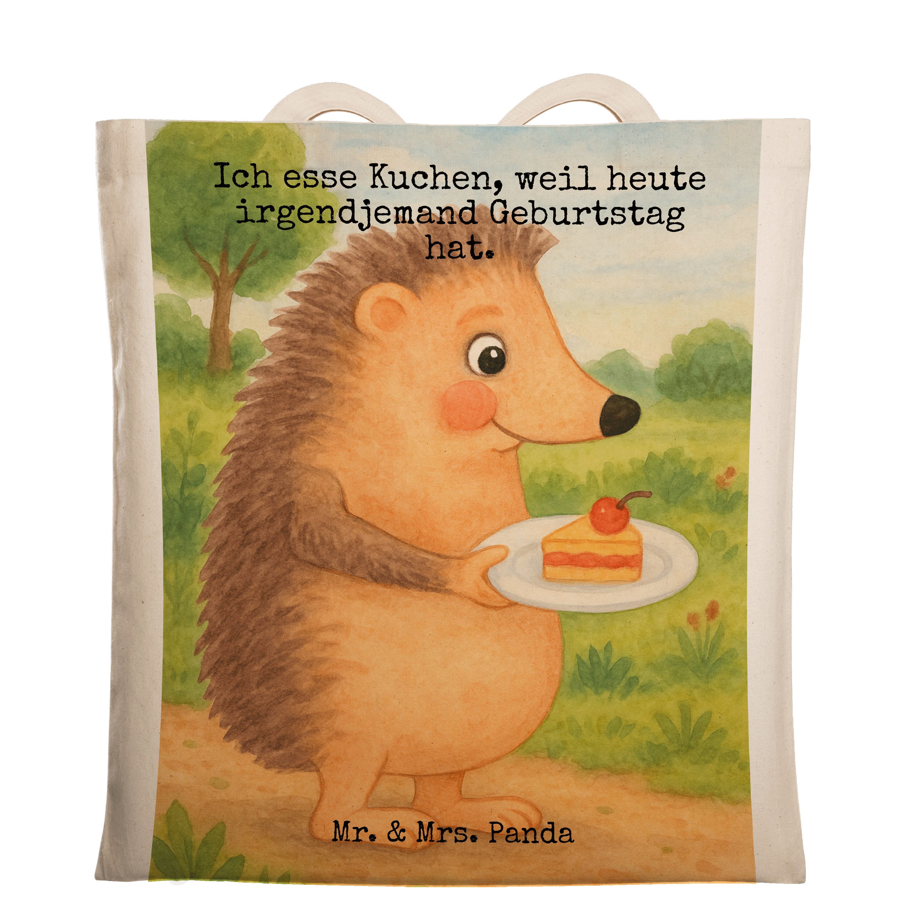 Tragetasche Igel Kuchenstück Design, Beutel, Weiß, Tasche, Beutel, Lustige Sprüch