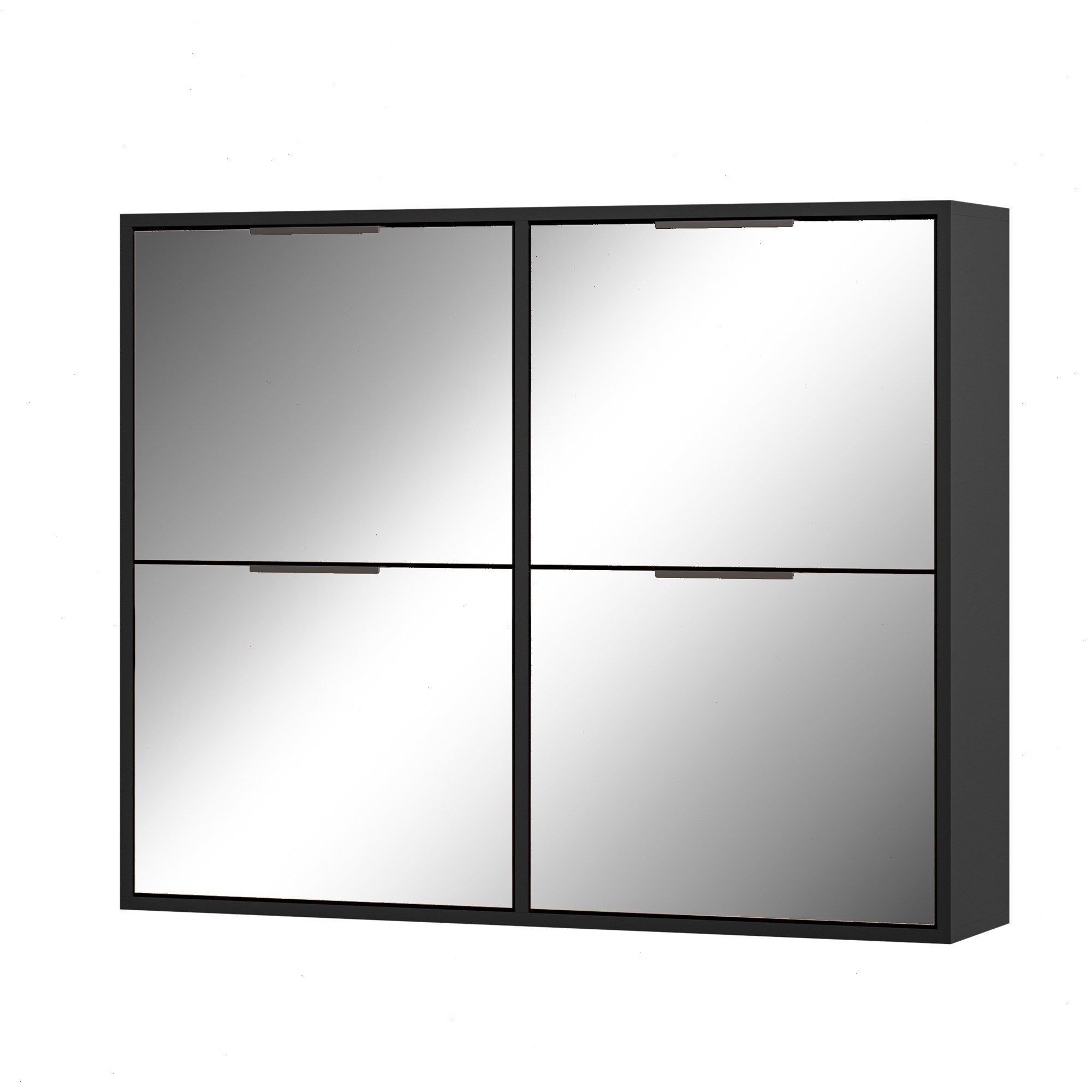 UEV Schuhschrank mit 4 Klappen Spiegelschuhschrank schmal Schuhkipper Schuh günstig online kaufen