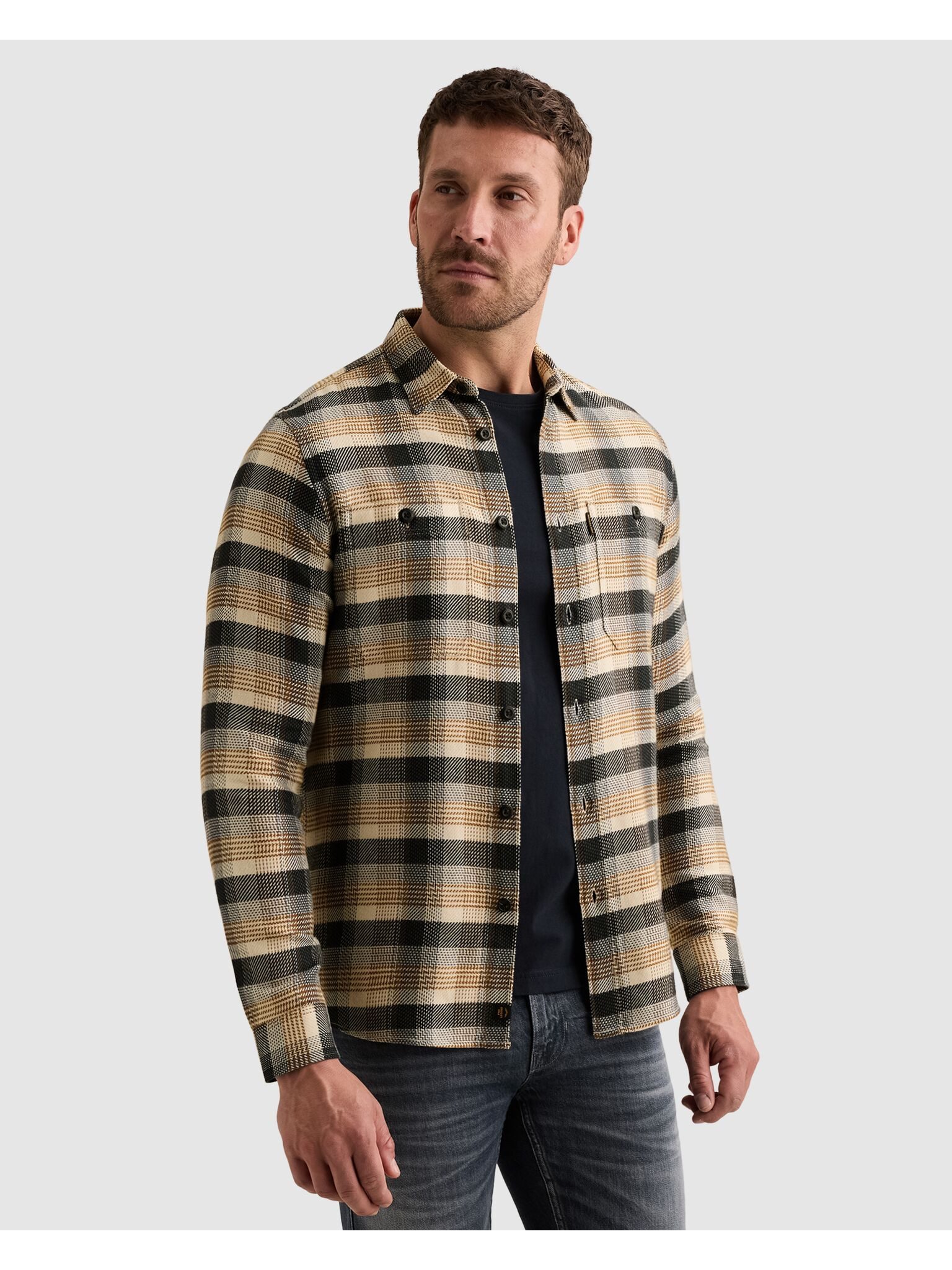 PME LEGEND Flanellhemd Brusttaschen mit Knopfverschluss