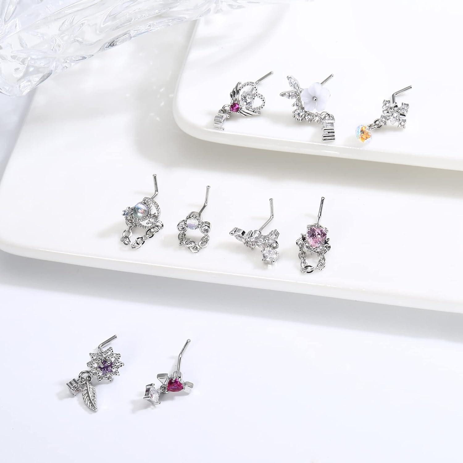 Kakonia Nasenpiercing Nasenpiercing 9 Stück 20G günstig online kaufen