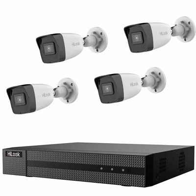 HILOOK IK-4248TH-MH/P PoE Videoüberwachungsset - 1x Netzwerkrekorder und 4x Überwachungskamera (Außenbereich, Innenbereich, 5-tlg., inkl. 2 TB Festplatte, Fernzugriff über PC und Smartphone)