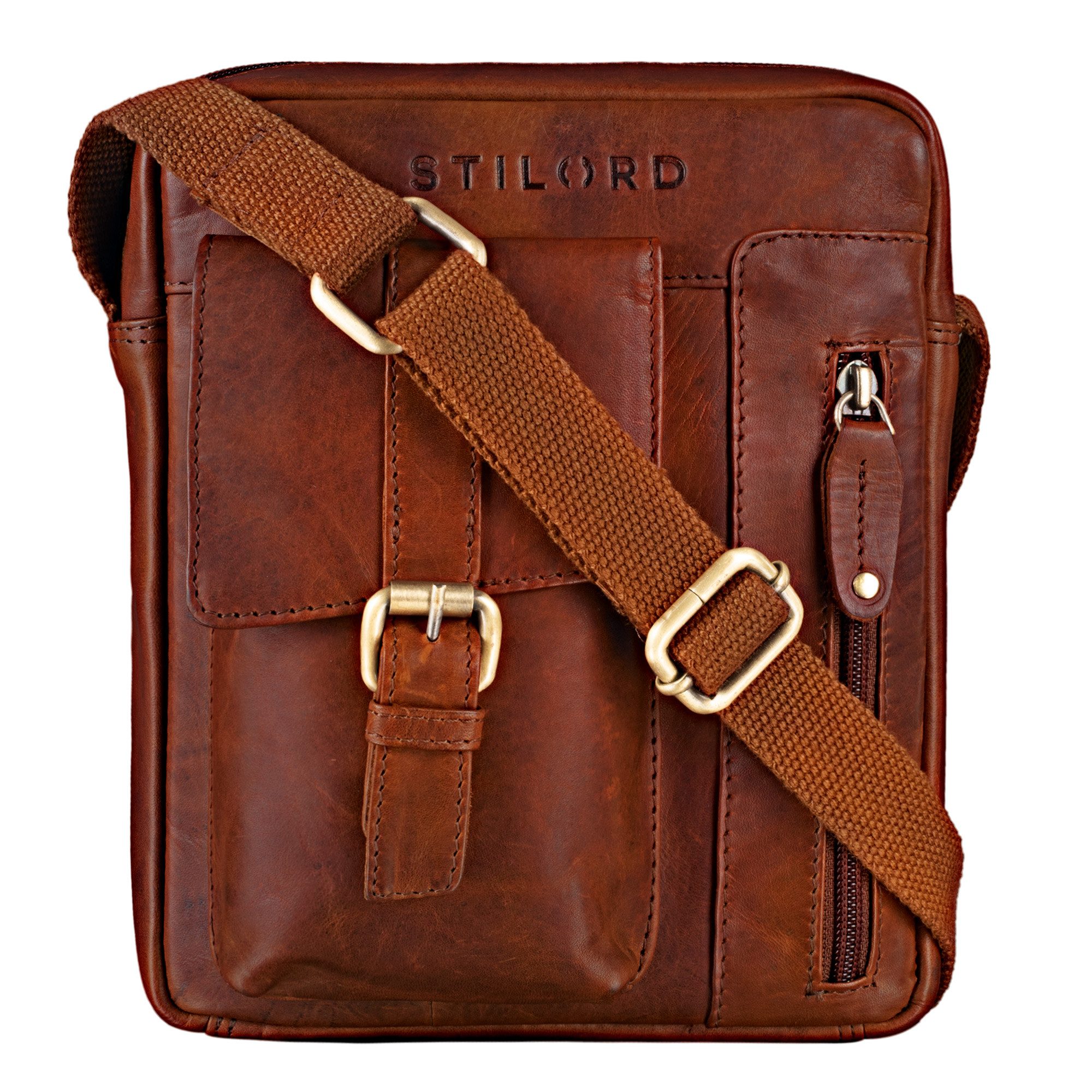 STILORD Schultertasche "Kendrick" Herren Umhängetasche Leder klein