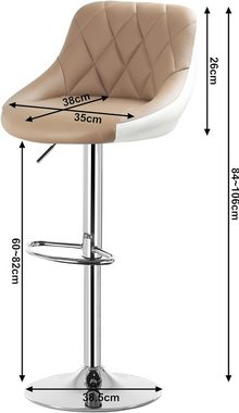 Woltu Barhocker (1 St), höhenverstellbar, drehbar, aus Kunstleder, verchromtem Stahl