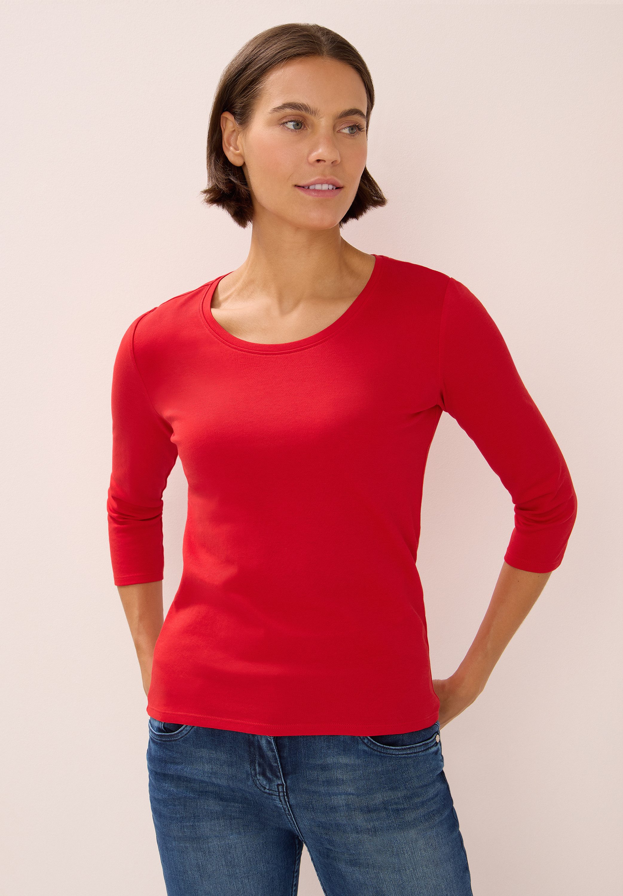 CECIL Rundhalsshirt aus reiner Baumwolle