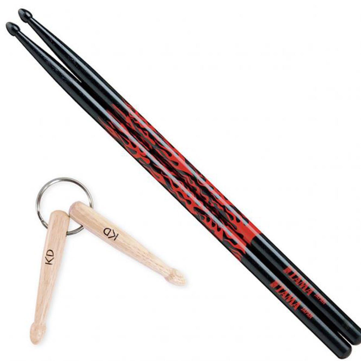 Drumsticks Tama Schlagzeugstöcke 7A-F-BR Red Fire mit Anhänger