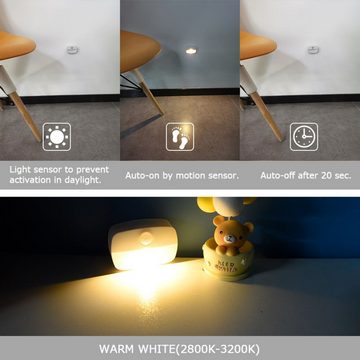 Gontence LED Nachtlicht 4 Stück warmweiß mit Bewegungssensor
