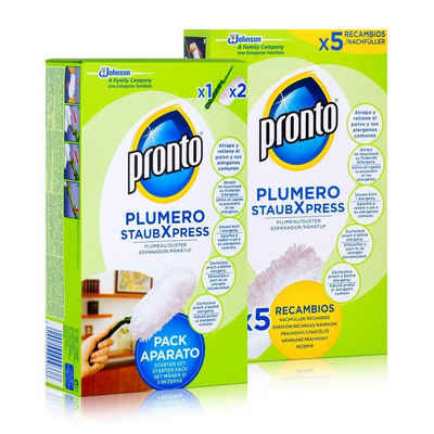 Pronto Pronto Plumero StaubXpress Starter Set & 1x Nachfüllpack mit 5 Faserkö Reinigungstücher