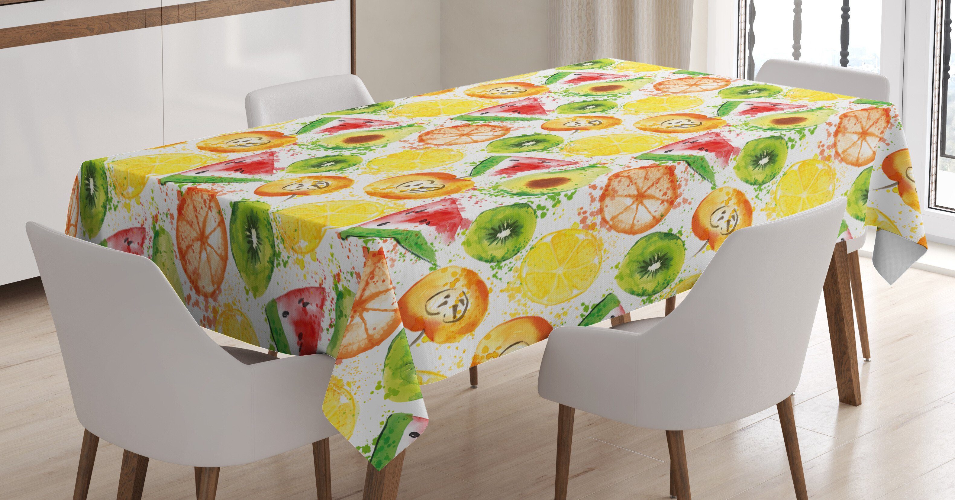 Abakuhaus Tischdecke Farbfest Waschbar Für den Außen Bereich geeignet Klare Farben, Früchte Pinsel Pflanzen Seed