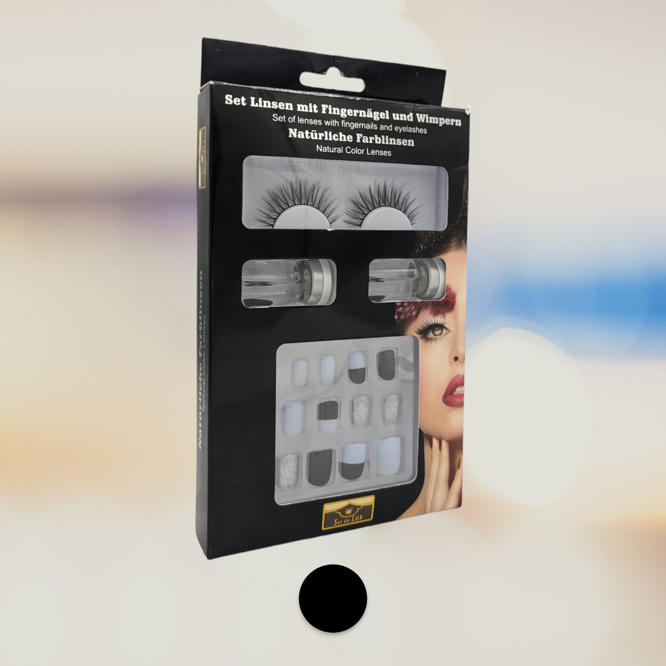 Make-up Set Set Linsen mit Fingernägel und Wimpern