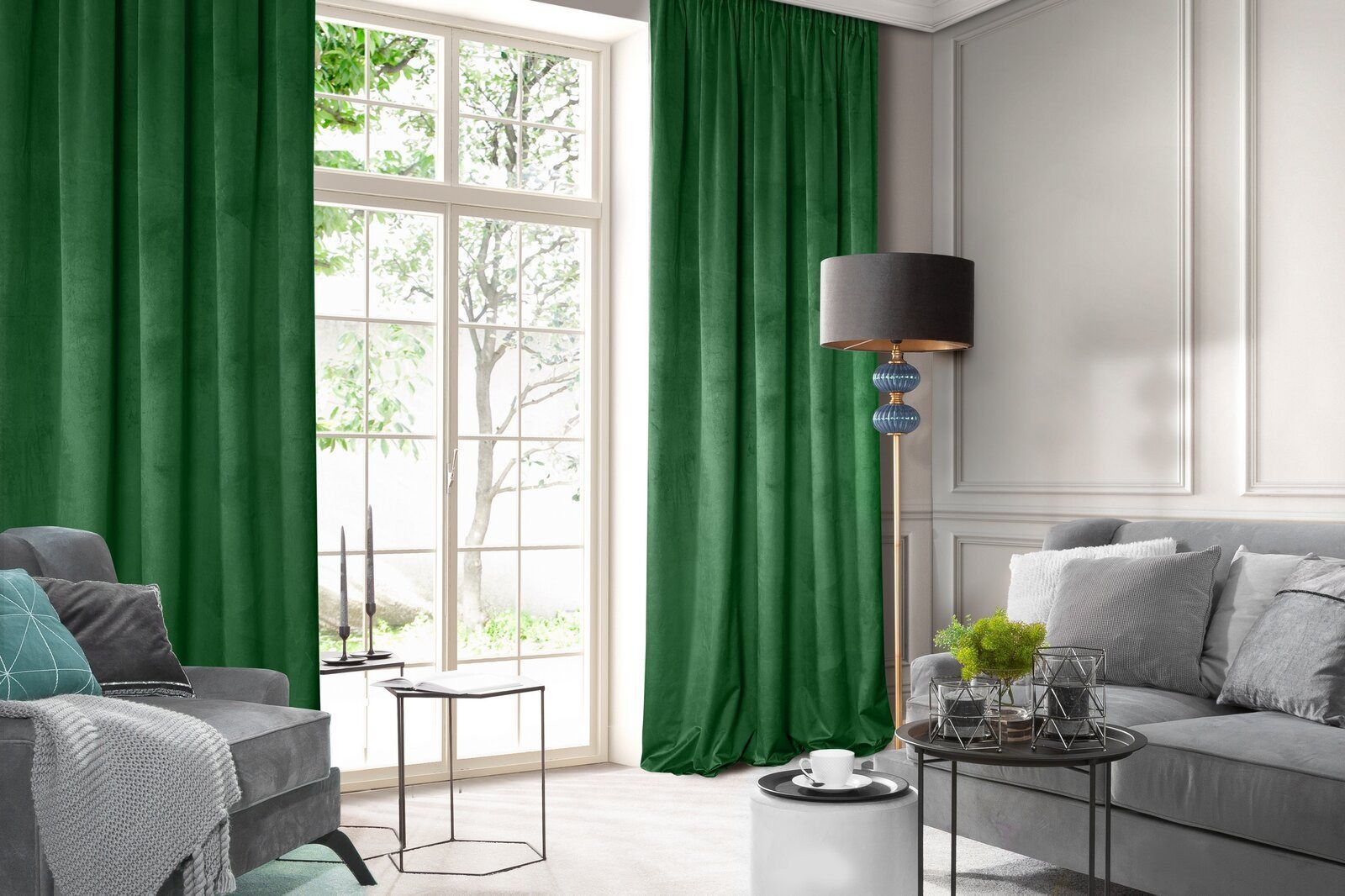 Design91 Vorhang Samtvorhänge Wohnzimmer Schlafzimmer Blickdicht günstig online kaufen