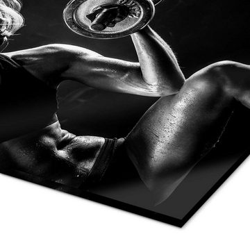Posterlounge Acrylglasbild Editors Choice, Sportlerin mit Hantel I, Fitnessraum Fotografie