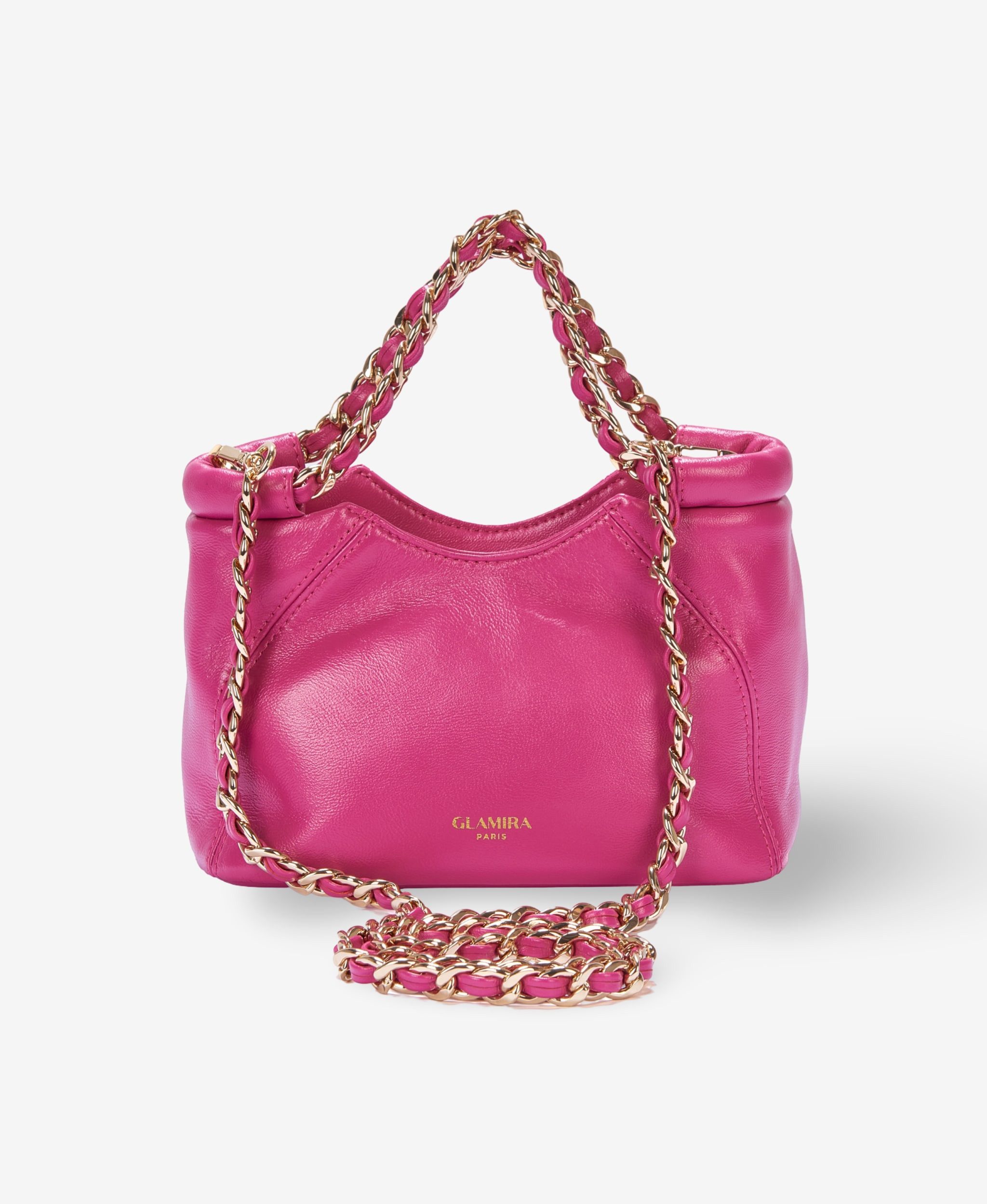 GLAMIRA Handtasche Glamouré Soir Fuchsia Henkeltasche (1-tlg), echt Leder