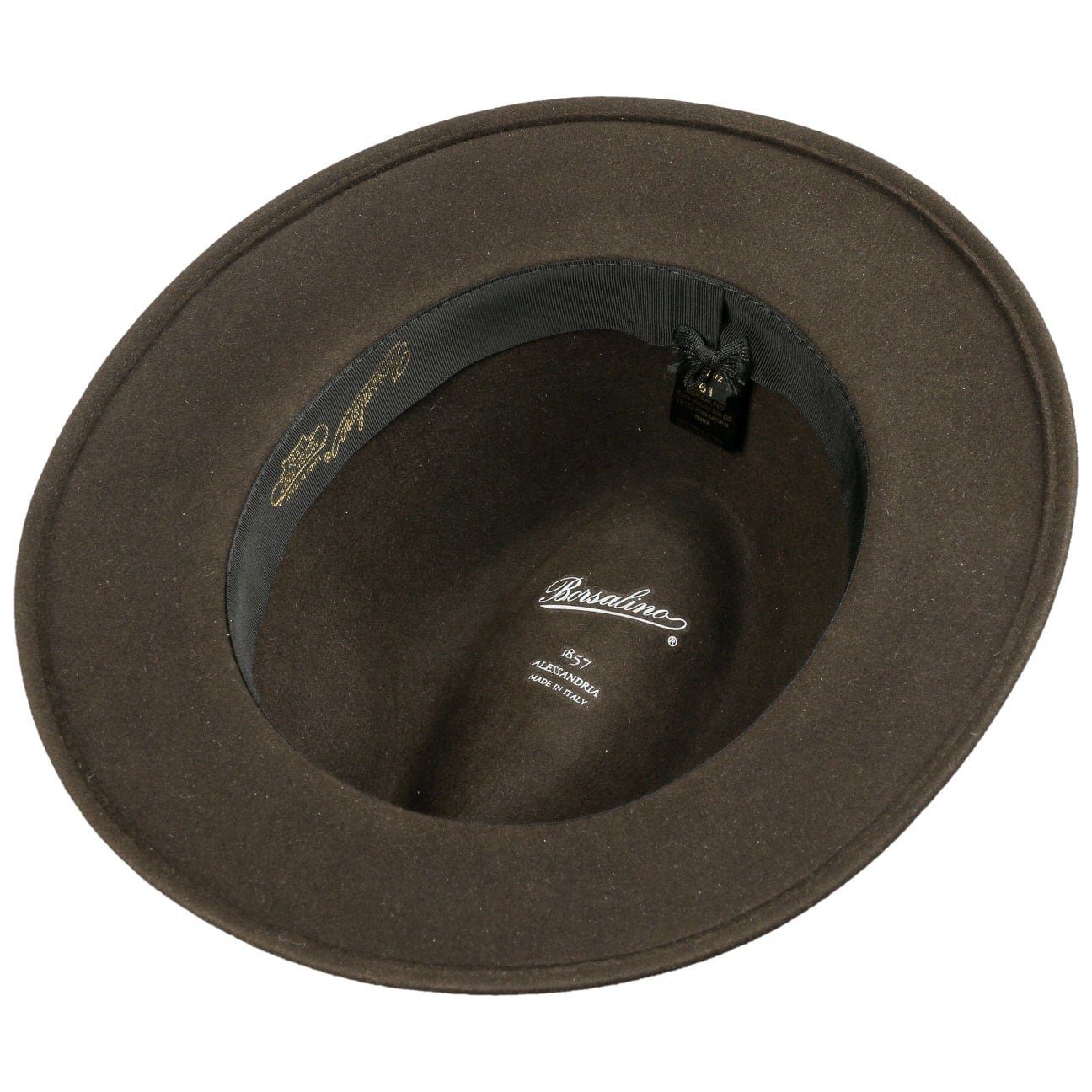 Borsalino Filzhut (1-St) Herrenhut mit Lederband, Made in Italy