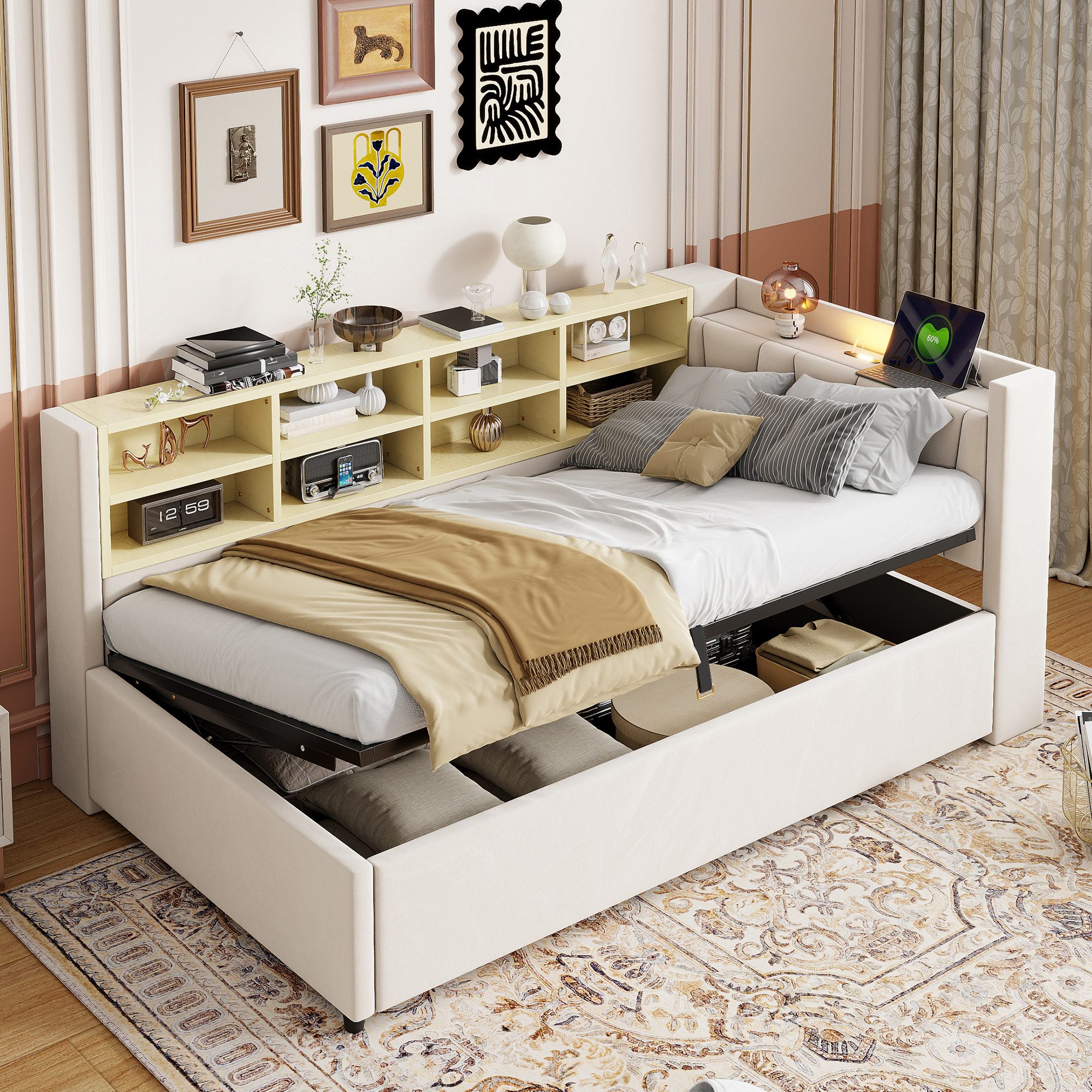 OKWISH Schlafsofa Kinderbett, mit hydraulischem Stauraum, günstig online kaufen