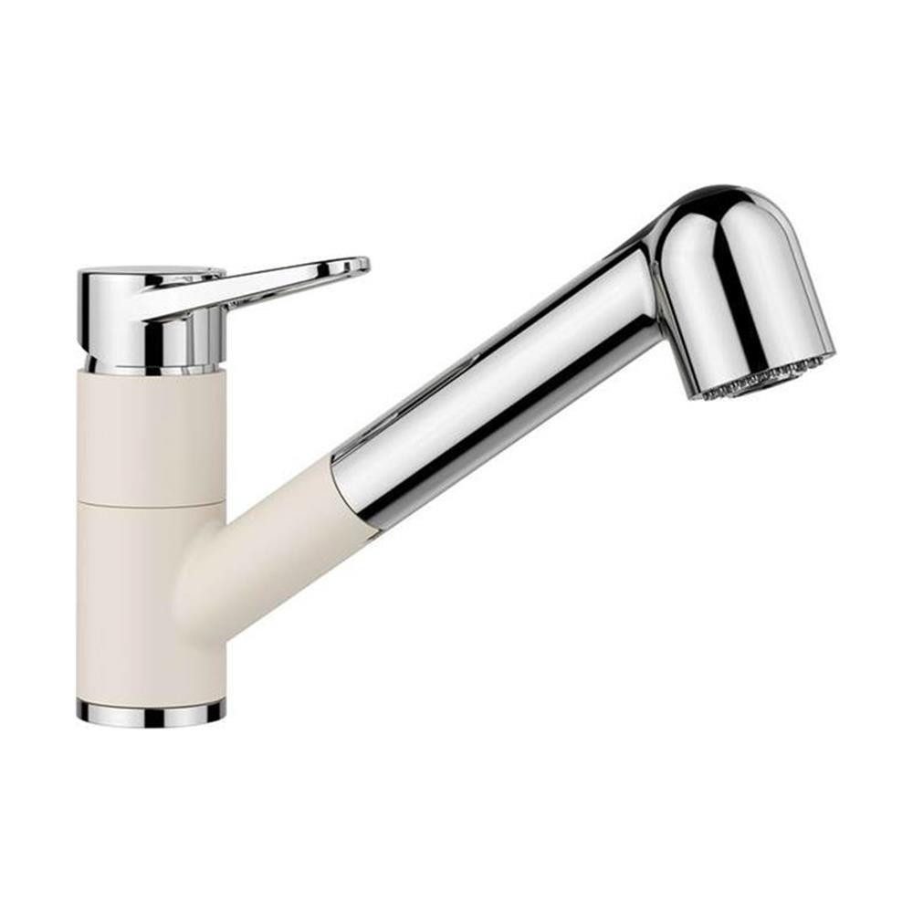 Blanco Küchenarmatur WEGA-S II SILGRANIT-Look Einhebelmischer Softweiß/Chrom, Ausziehbare