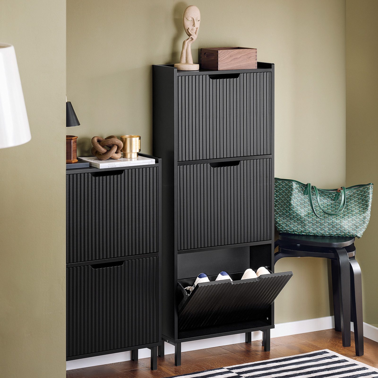 SoBuy Schuhkipper DE-FSR177, Schuhschrank schmal, Flurschrank Hoch Kommode, günstig online kaufen