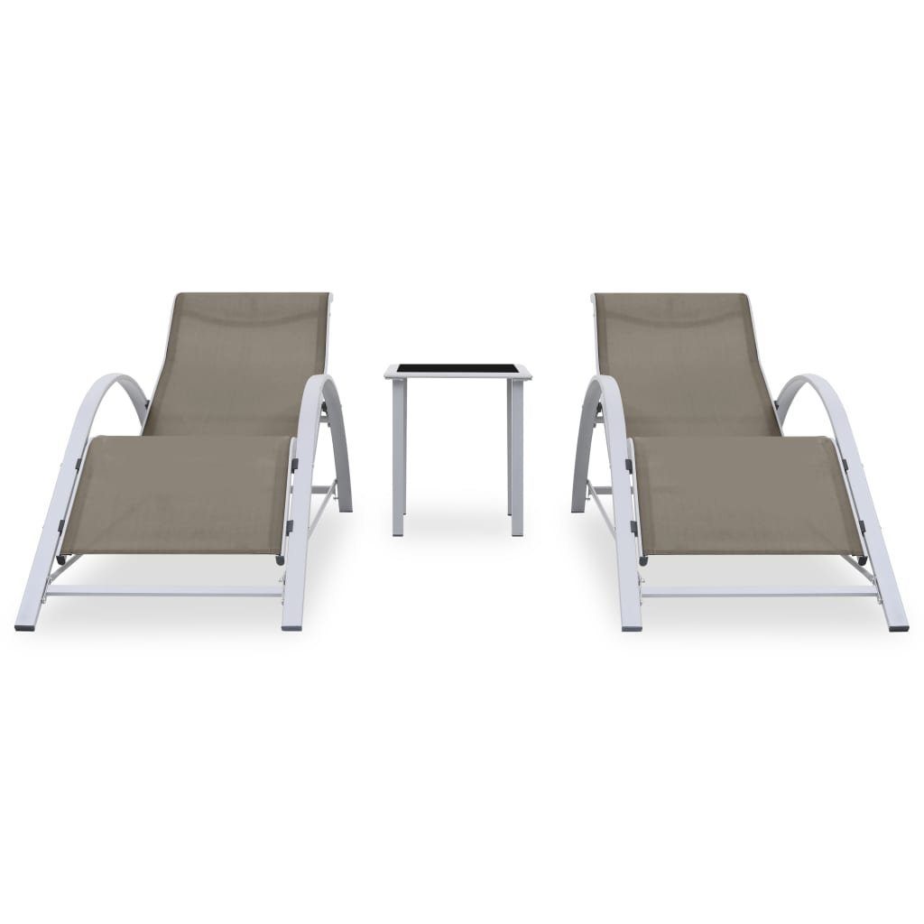 vidaXL Gartenlounge-Sessel 2er Set Liegestuhl Relaxstuhl Gartenliege Sonnenliege Aluminium Stoff