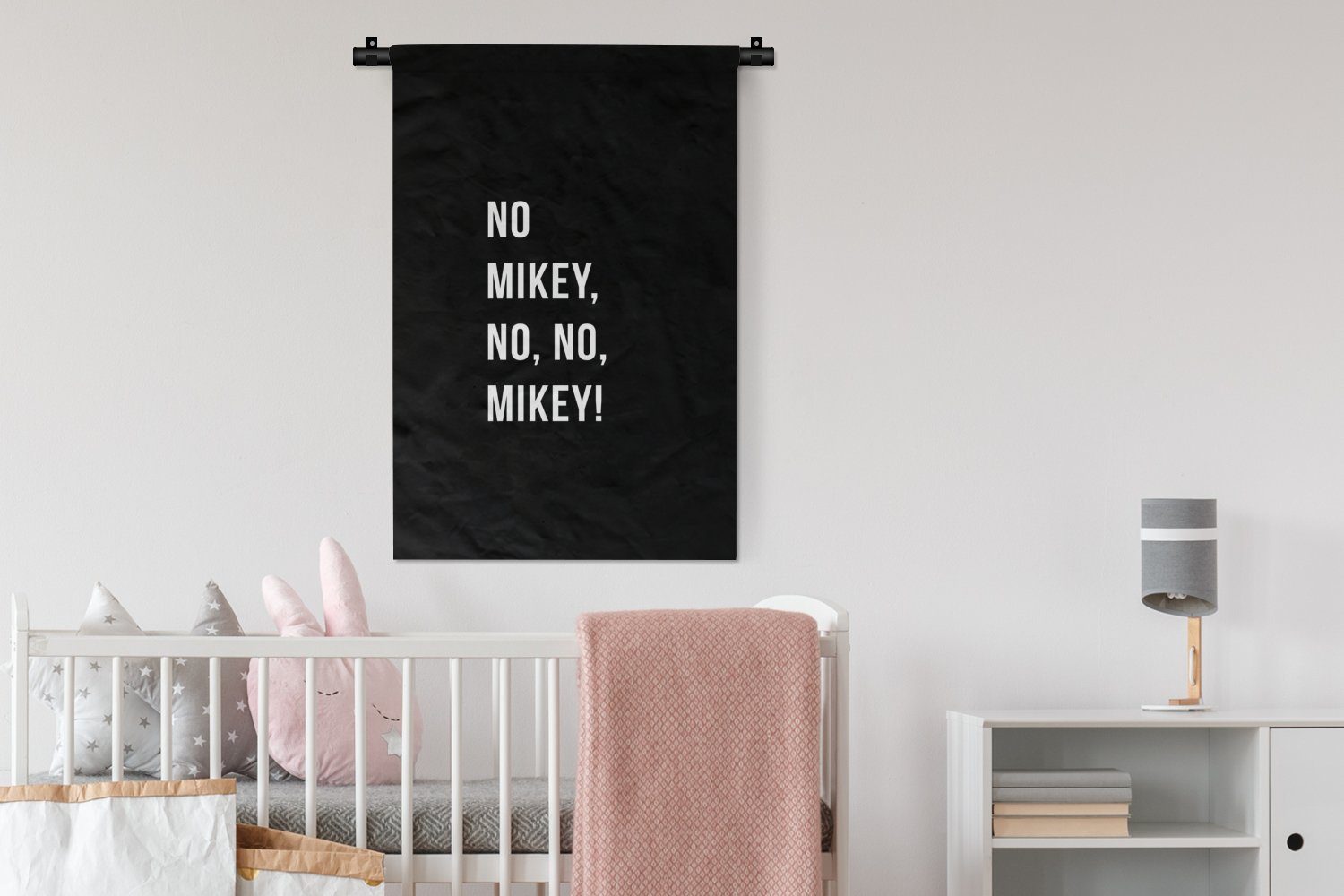 Wanddeko Schwarz, - Zitate Wohnzimmer, Kleid, Mikey! MuchoWow Mikey, Wanddekoobjekt Nein Schlafzimmer, Kinderzimmer Wandbehang, nein, für - nein,