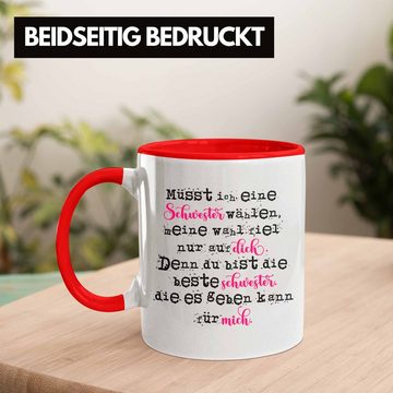 Trendation Tasse Trendation - Geschenk Für Die Beste Schwester Der Welt Tasse Geschenkidee Geburtstag Schwestern