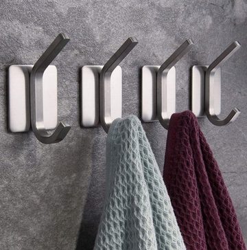 BAYLI Handtuchhalter 1x Doppelhaken ohne bohren für Bad & Küche - Handtuchhaken Mehrzweckha