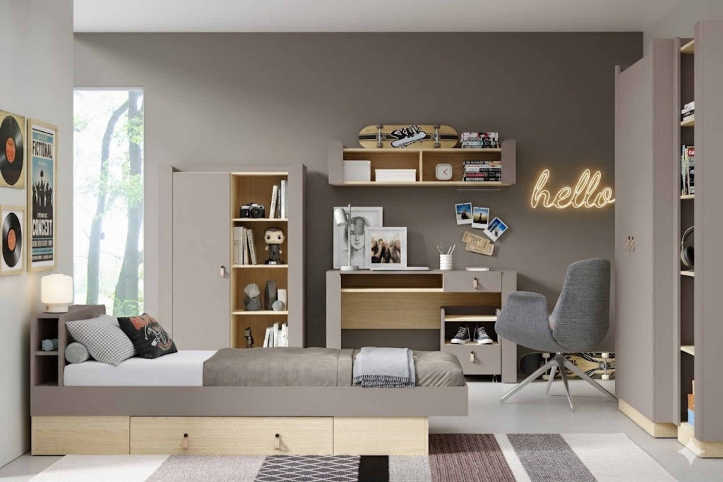 Deine Möbel 24 Hängeregal SOVI 12 130cm breit, Hängeschrank, Wandregal, skandinavisches Design, Set 1-tlg., ideal für Wohnzimmer, Kinderzimmer & Jugendzimmer