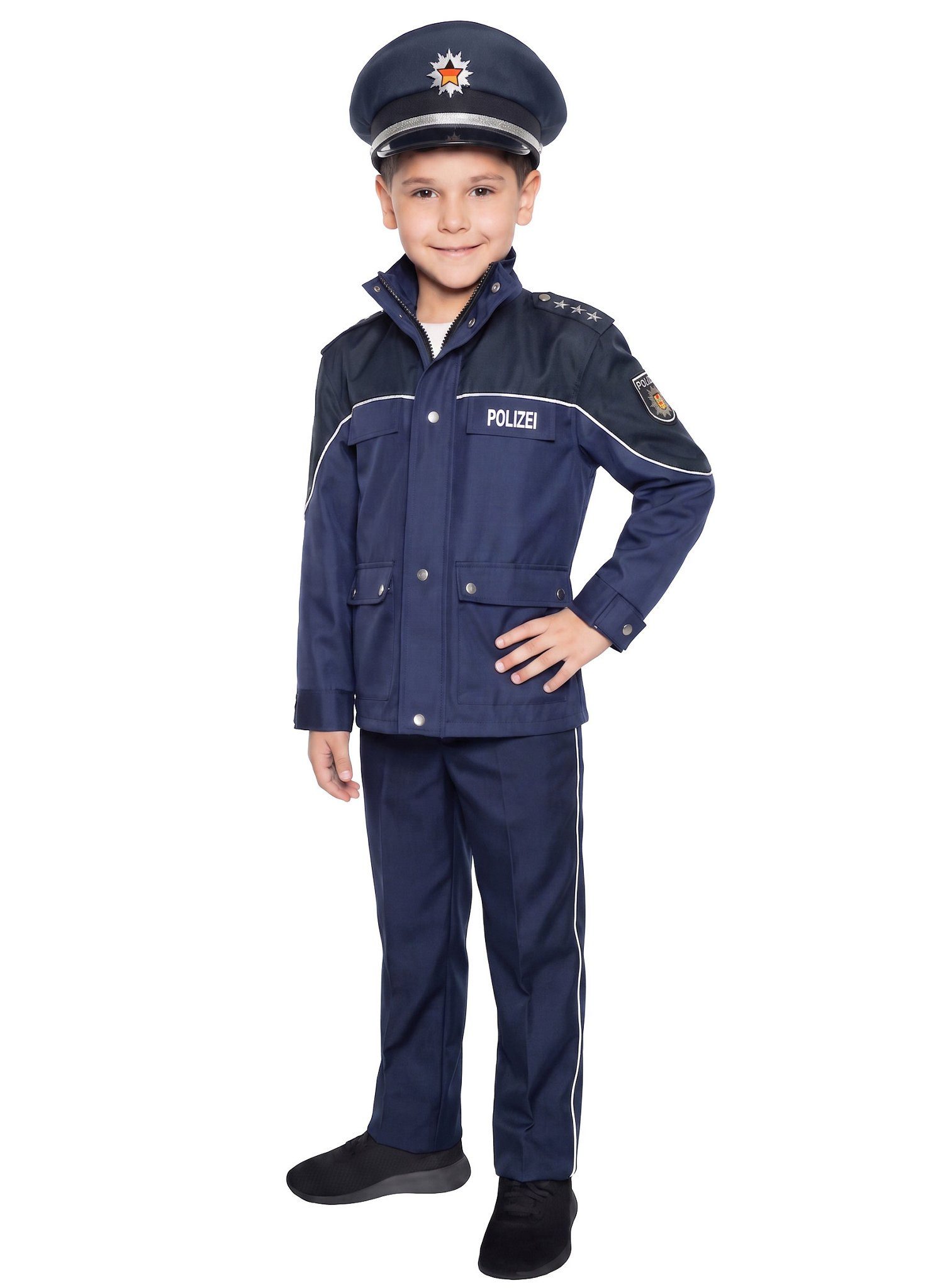 Maskworld Polizei-Kostüm Polizei - Karnevalskostüm Faschingskostüm Kinder, Originalgetreues Polizistenkostüm von MASKWORLD