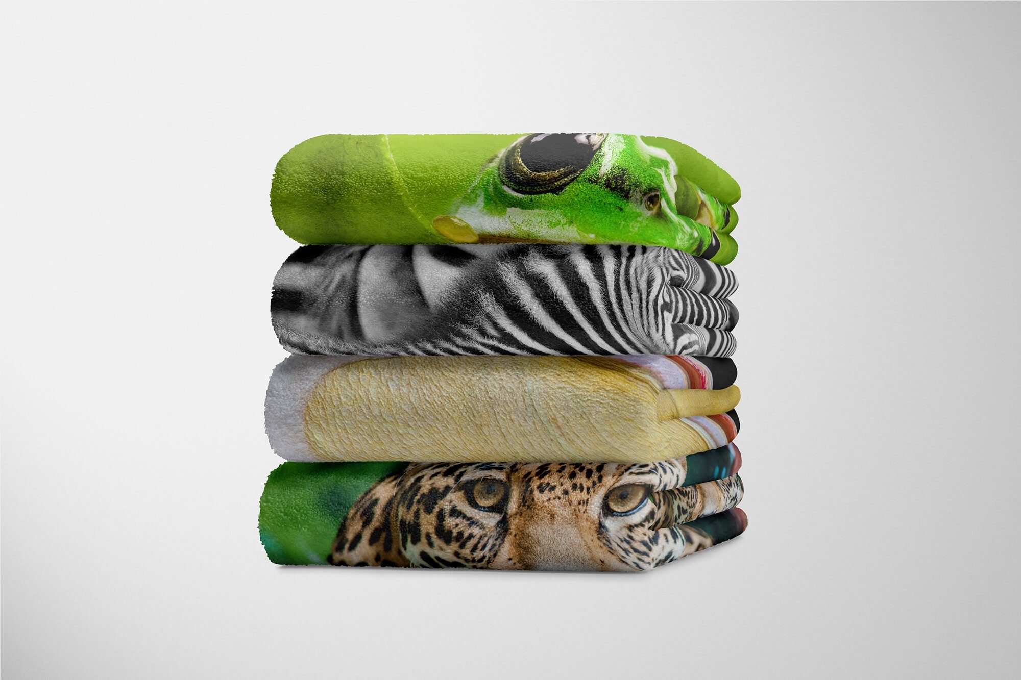 Sinus Art Handtücher Handtuch Tiermotiv mit Schnabel, Baumwolle-Polyester-Mix Kuscheldecke Saunatuch Strandhandtuch (1-St), Pelikan Handtuch