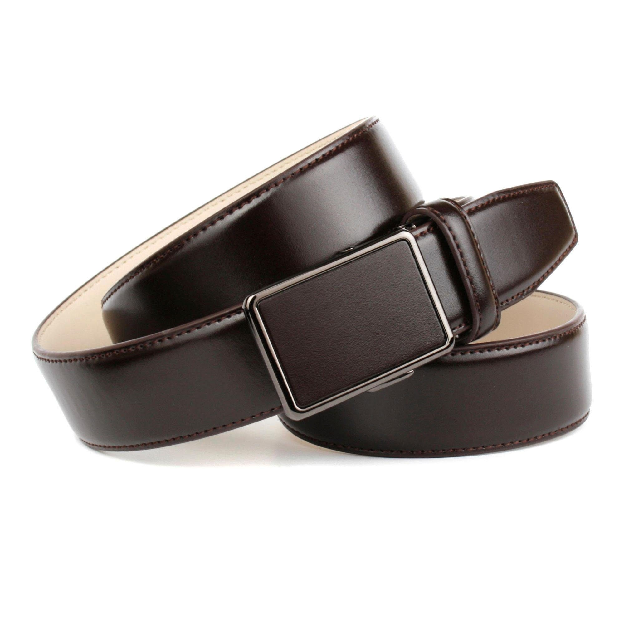 Anthoni Crown Ledergürtel für Anzüge in Dunkelbraun günstig online kaufen