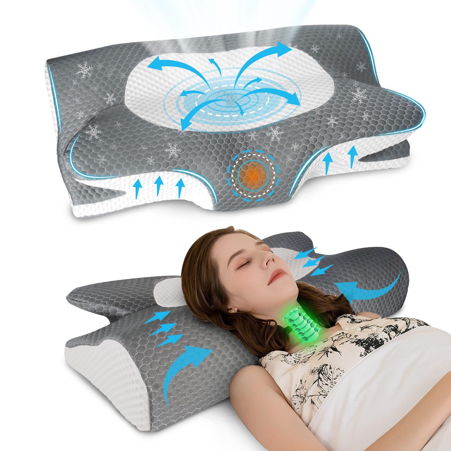 Esun Kopfkissen Nackenstützkissen Memory Foam Kissen Seitenschläferkissen S günstig online kaufen