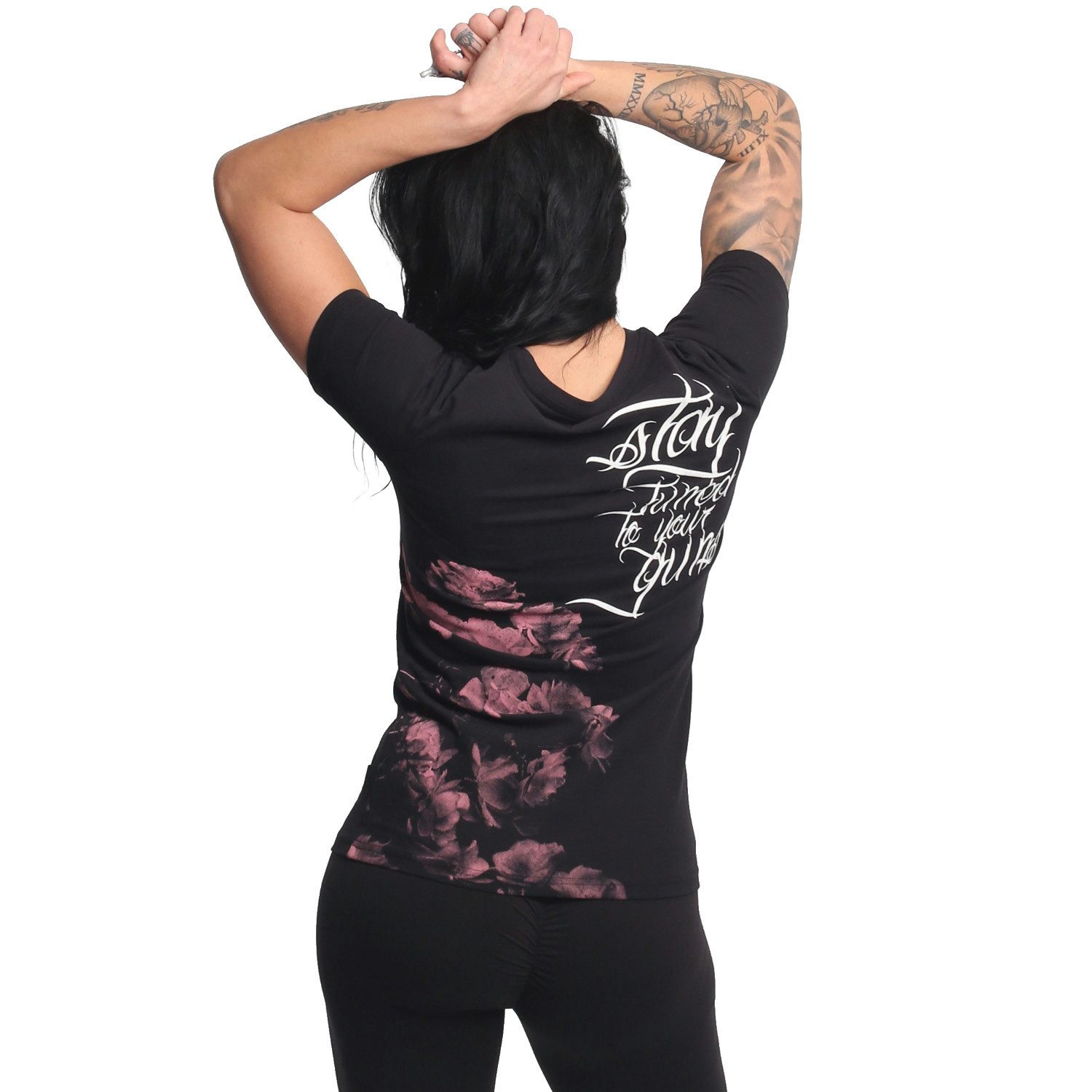 YAKUZA Rundhalsshirt Rose Tune mit Rippbündchen günstig online kaufen