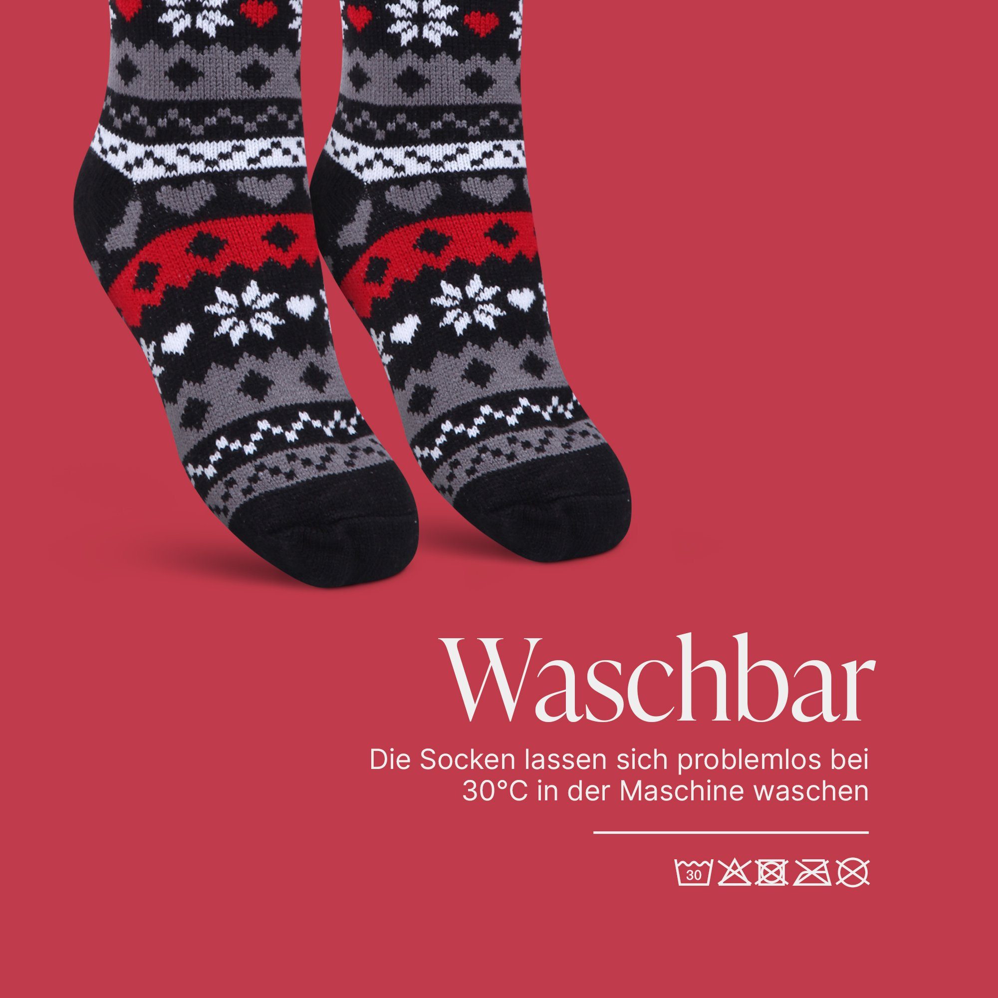 Socken 36-42 Stoppersocken ABS-Socken Bestlivings mit plüschig ) Haussocken Hüttensocken Herz Hüttensocken Teddyfutter, Schwarz ( (1-Paar)