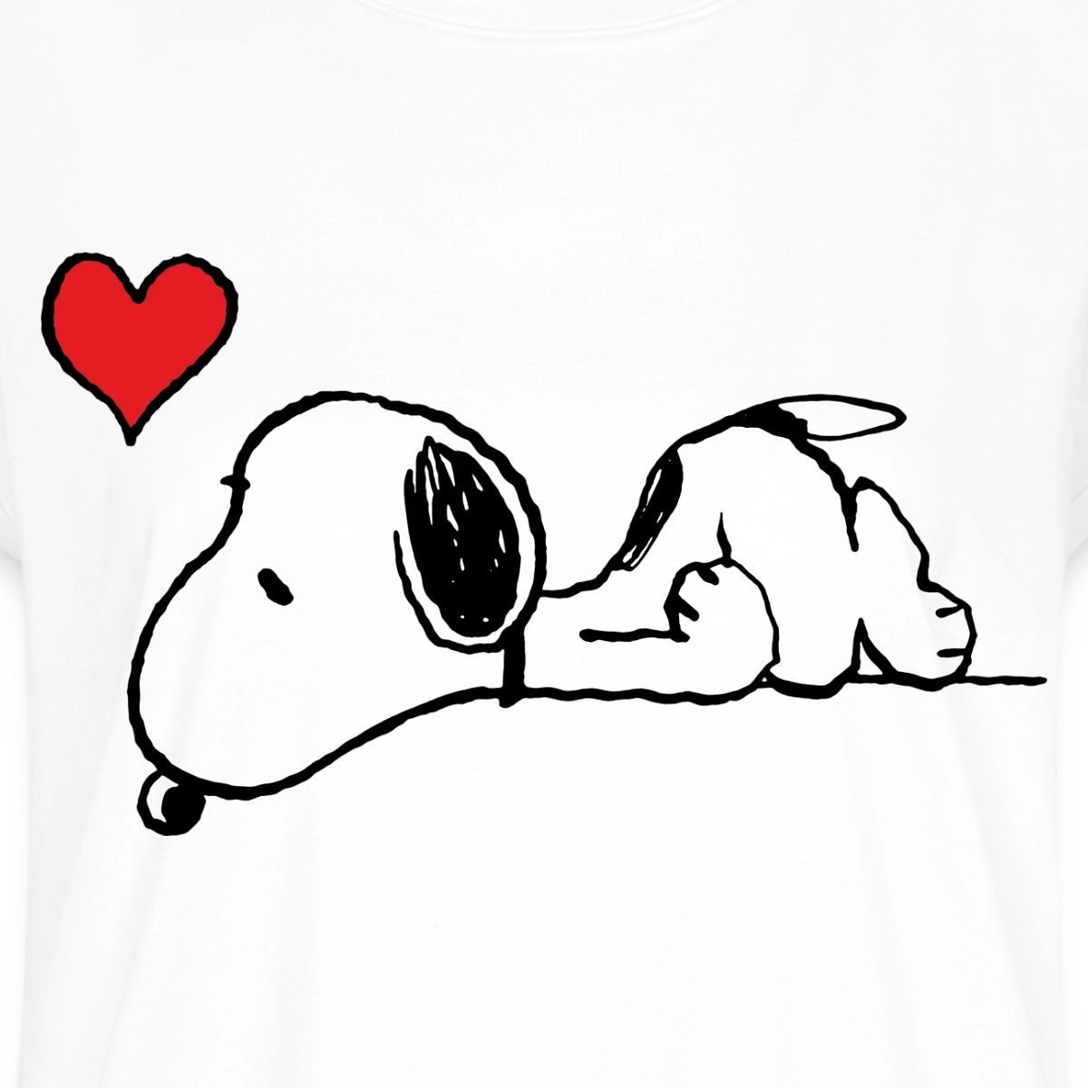 Spreadshirt T-Shirt Peanuts Snoopy Liebe Herz Love Damen Casual Relaxed T-Shirt (1-tlg)
