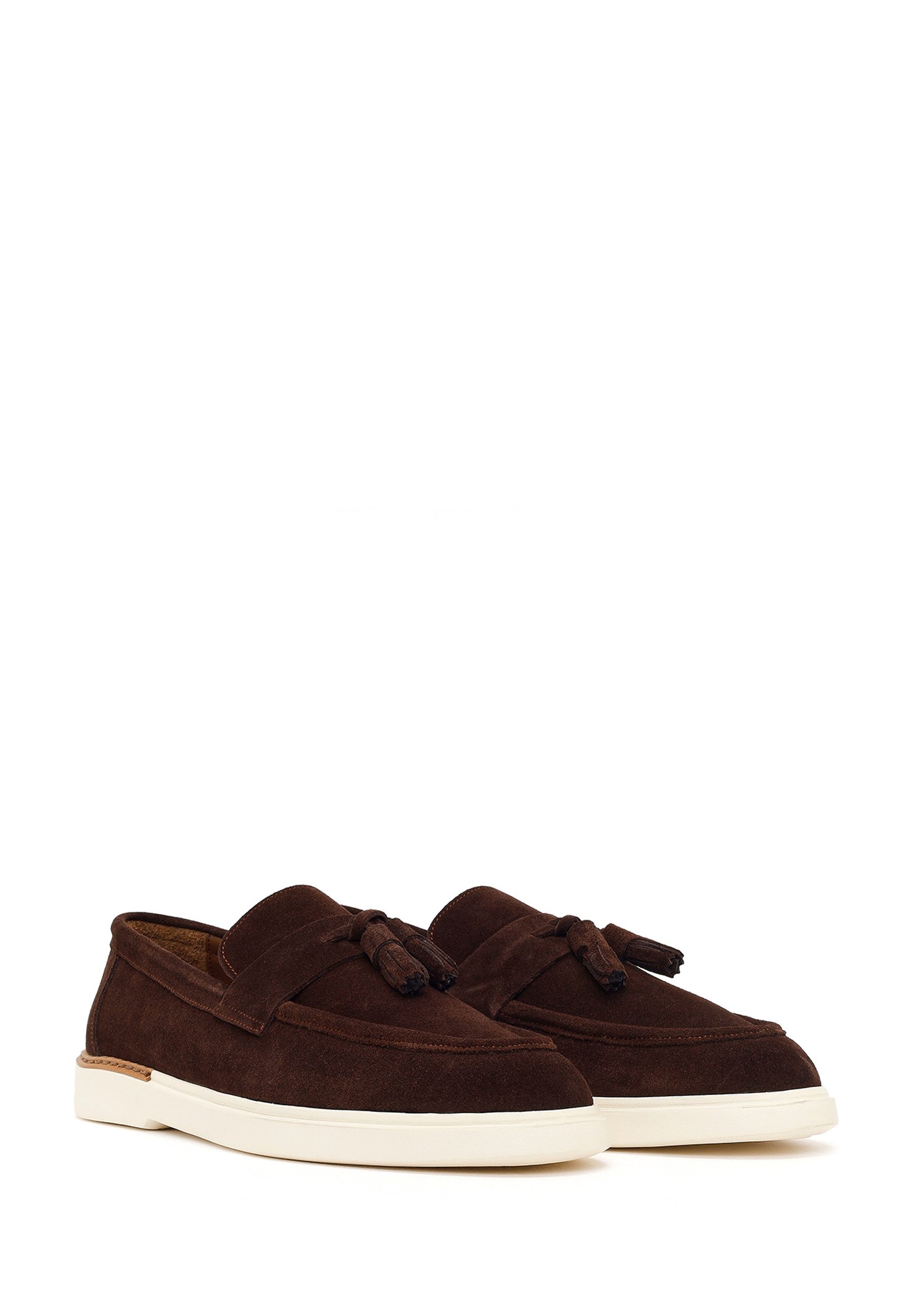 Derimod Loafer aus Veloursleder Loafer Wildleder-Obermaterial, Lederfutter, EVA-Sohle, Quastendetail