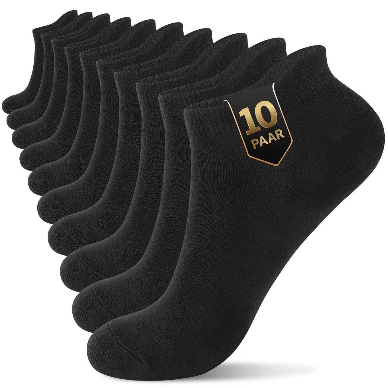 LuxusKollektion Sneakersocken Sneaker Socken 10 Paar Gekämmte Baumwolle