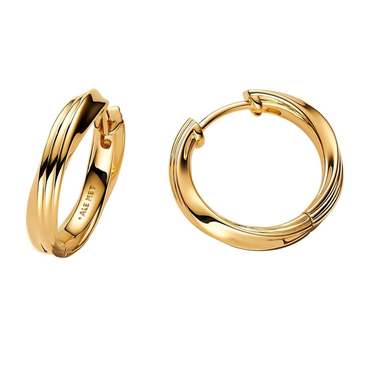 Pandora Paar Creolen 263878C00, Damenohrringe Gedreht Goldfarben