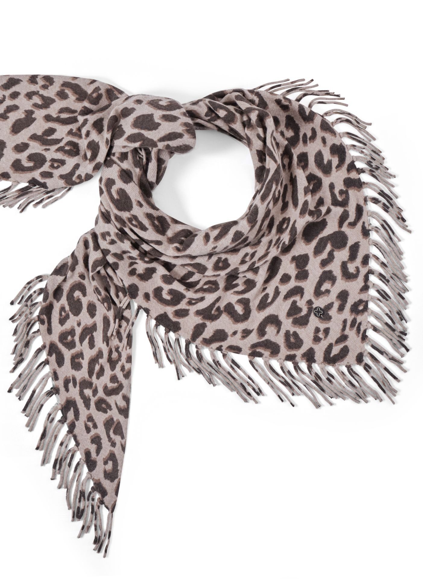 Codello Dreieckstuch Codello Dreieckstuch mit Leofelldruck und Strickfransen, Leofelldruck