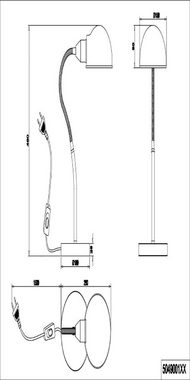 TRIO Leuchten Schreibtischlampe Perry, Ein-/Ausschalter, ohne Leuchtmittel, warmweiß - kaltweiß, Tischleuchte Büro, exkl. 1xE27 10W, flex. verstellbar, Schnurschalter