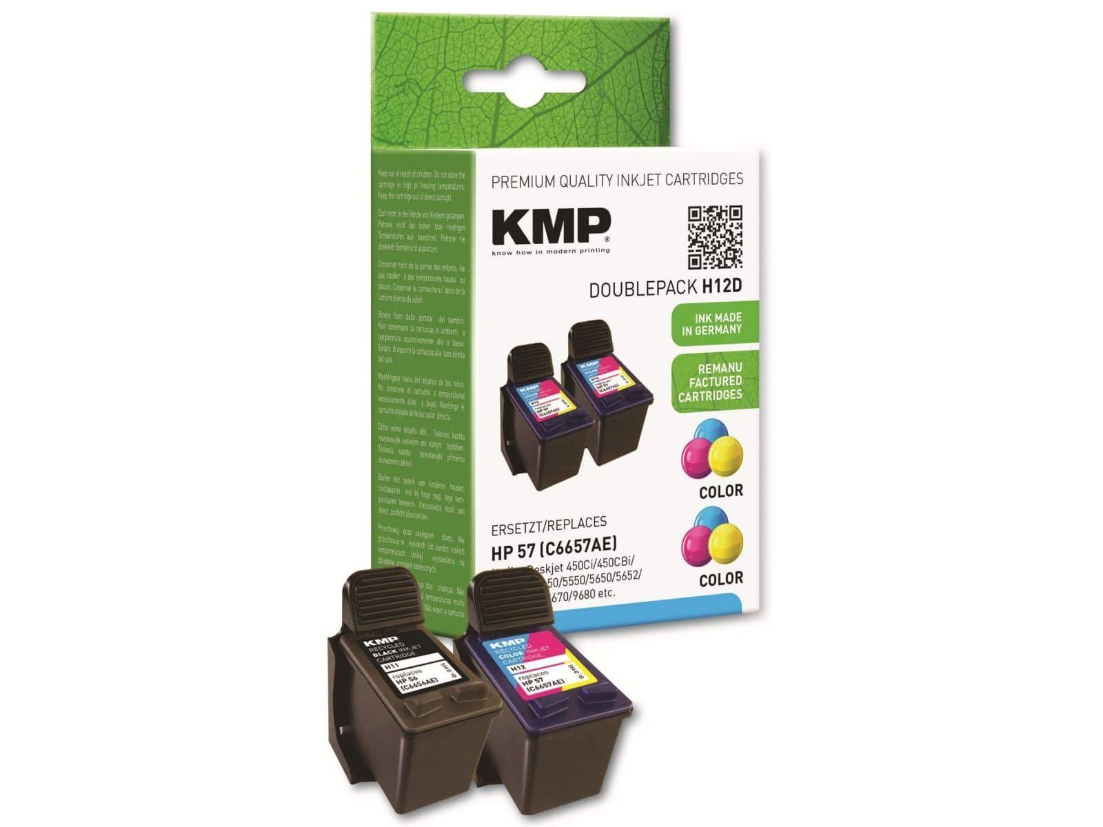 KMP KMP Tintenpatrone kompatibel für 2x HP 57 Tintenpatrone