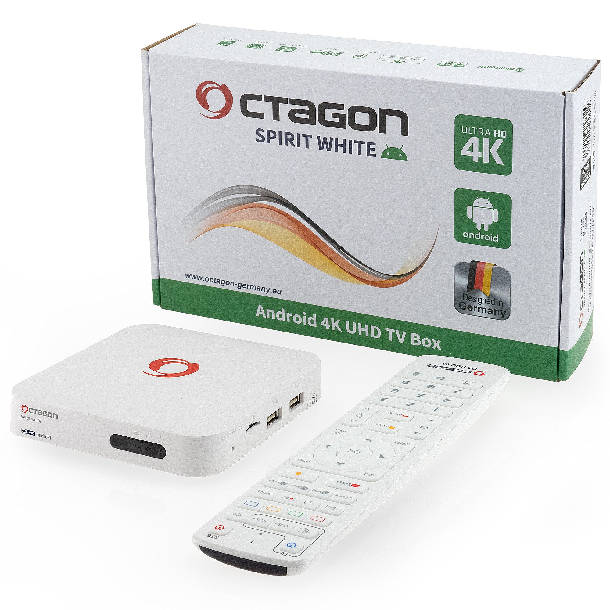 Streaming-Box Octagon Spirit White 4K UHD Android 11 IP Media Streaming Box