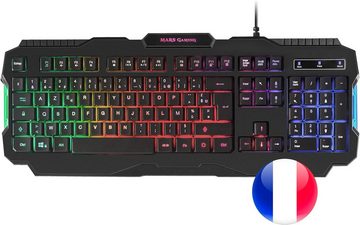 MARSGAMING MCPRGB2FR, Combo Gaming Tastatur- und Maus-Set, XXL Mousepad & Headset, Französische Sprache