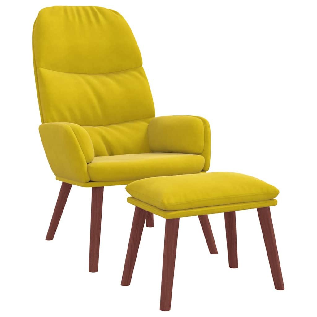 vidaXL Sessel Relaxsessel mit Hocker Gelb Samt (1-St)
