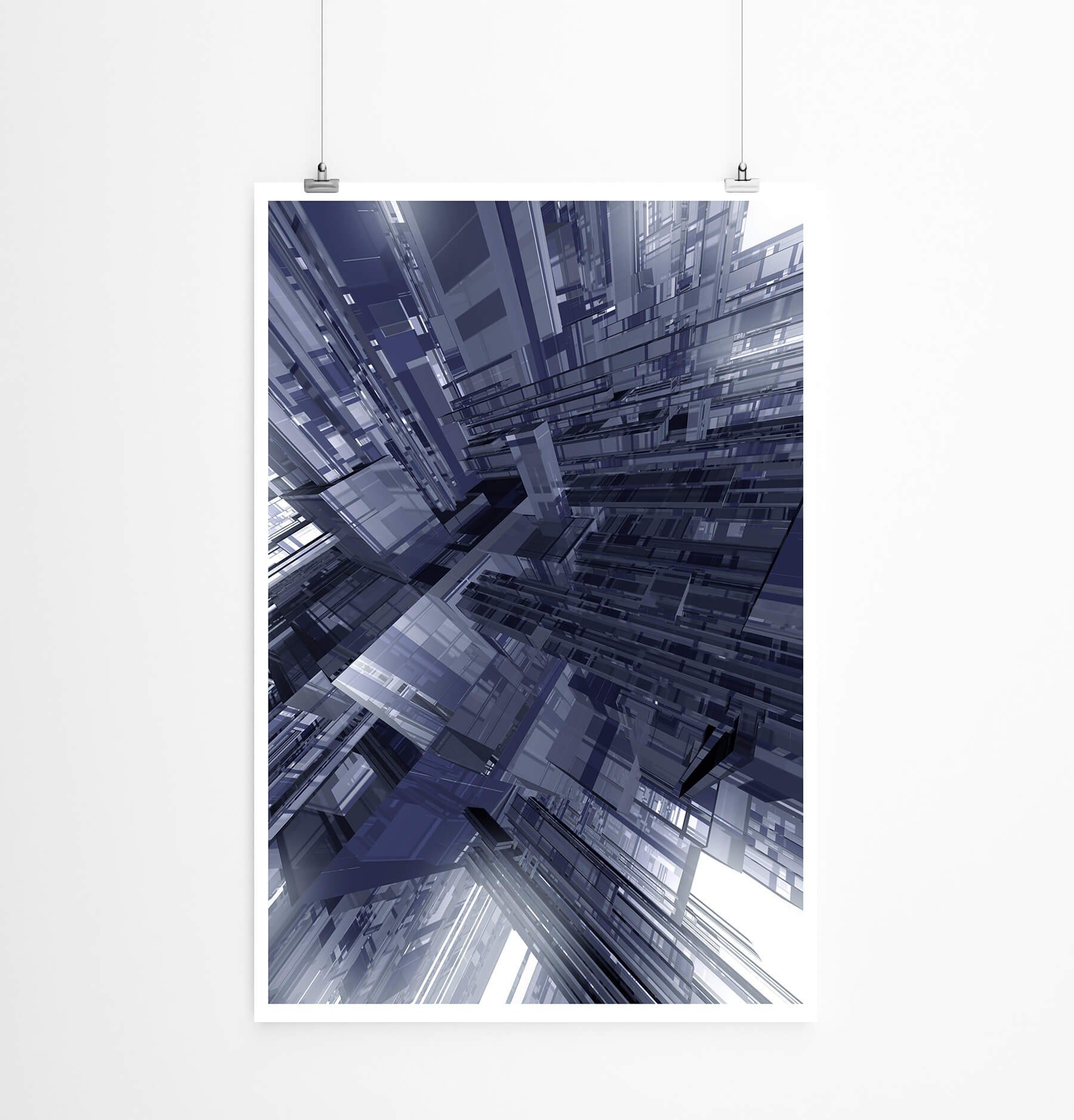 Sinus Art Плакат 60x90cm Architektur Modell Плакат Stadt aus Glas