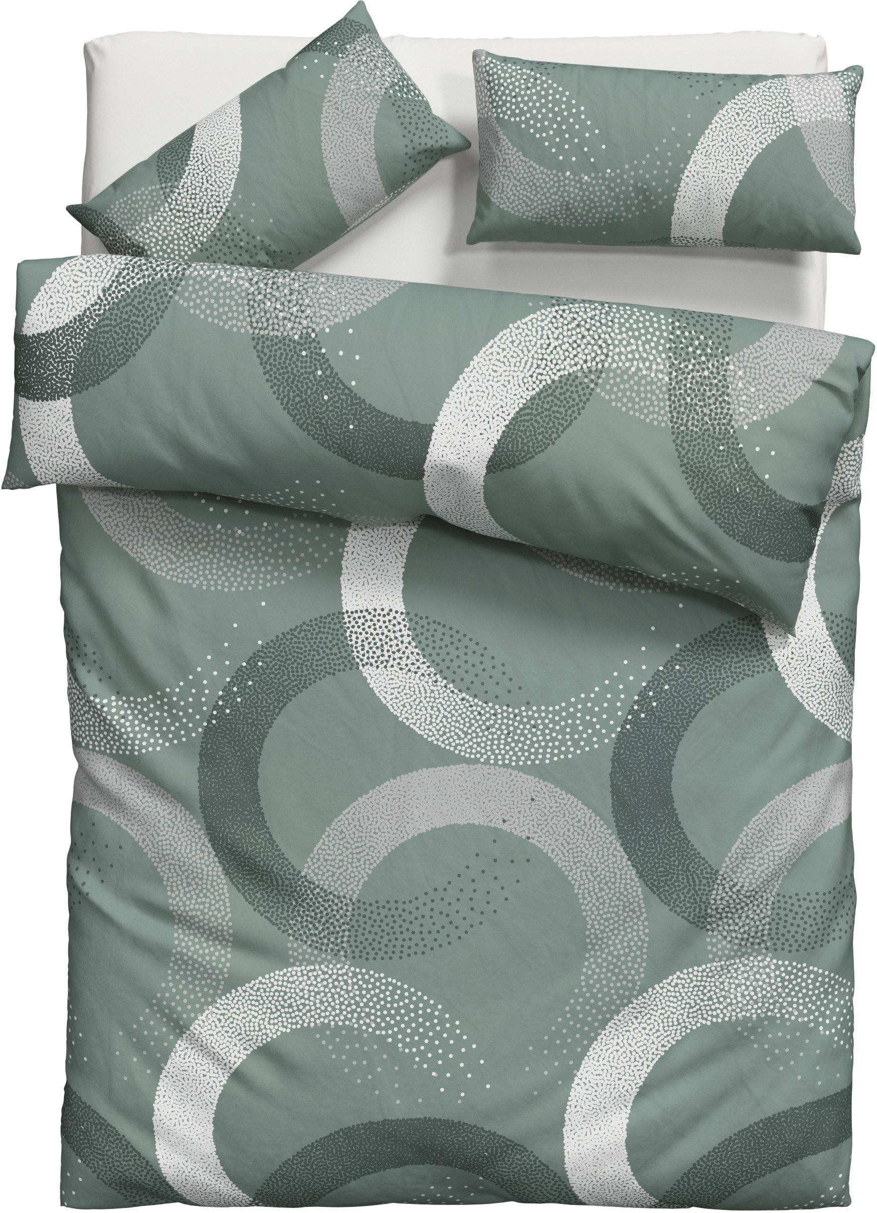 OTTO home Bettwäsche Balisa, Linon, 2 teilig, ab Größe 135x200 cm, aus 100% Baumwolle, Bettwäsche mit Kreisen
