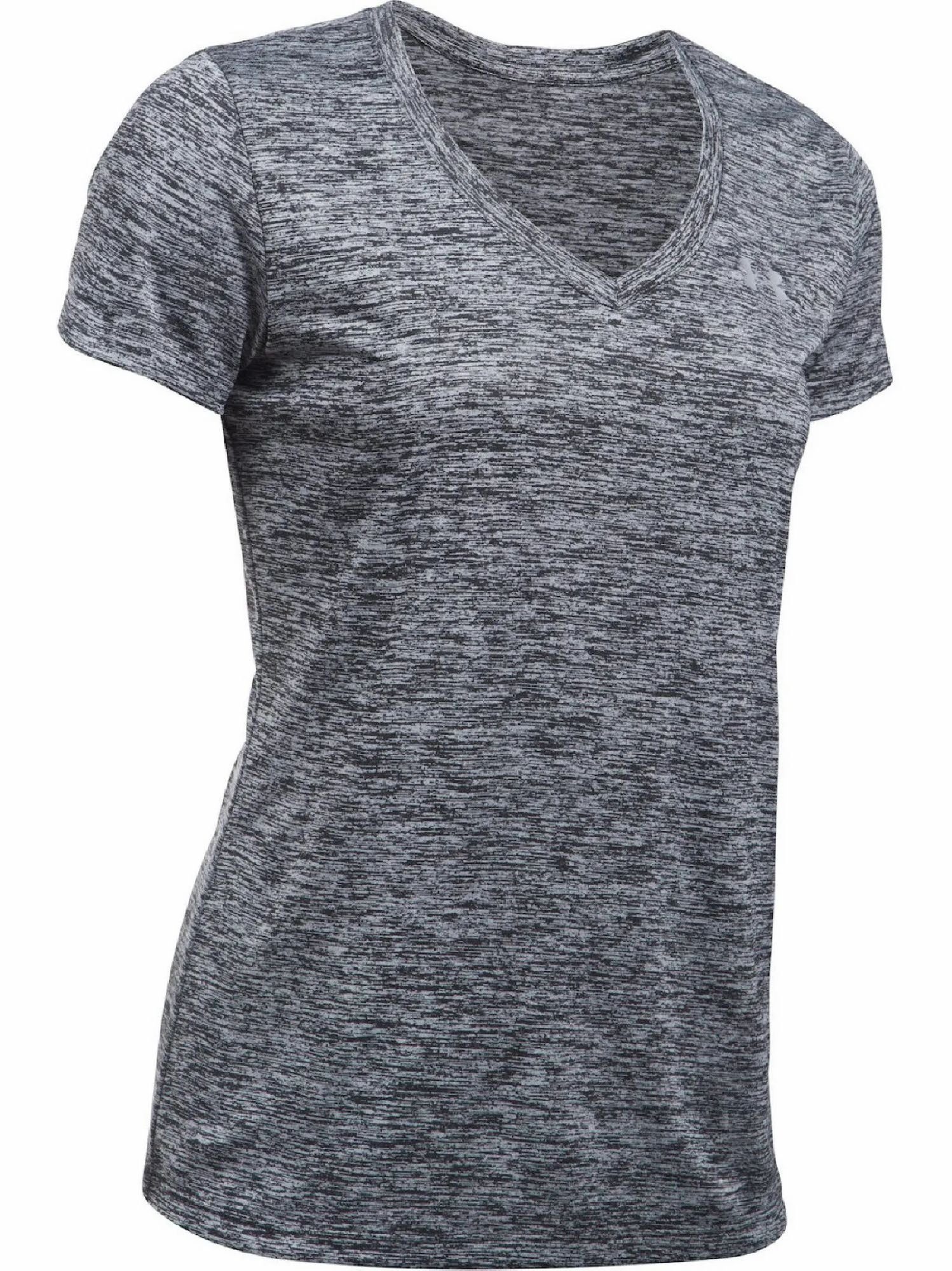 Under Armour® T-Shirt Damen Tech Twist Kurzarmshirt V-Ausschnitt Schwarz