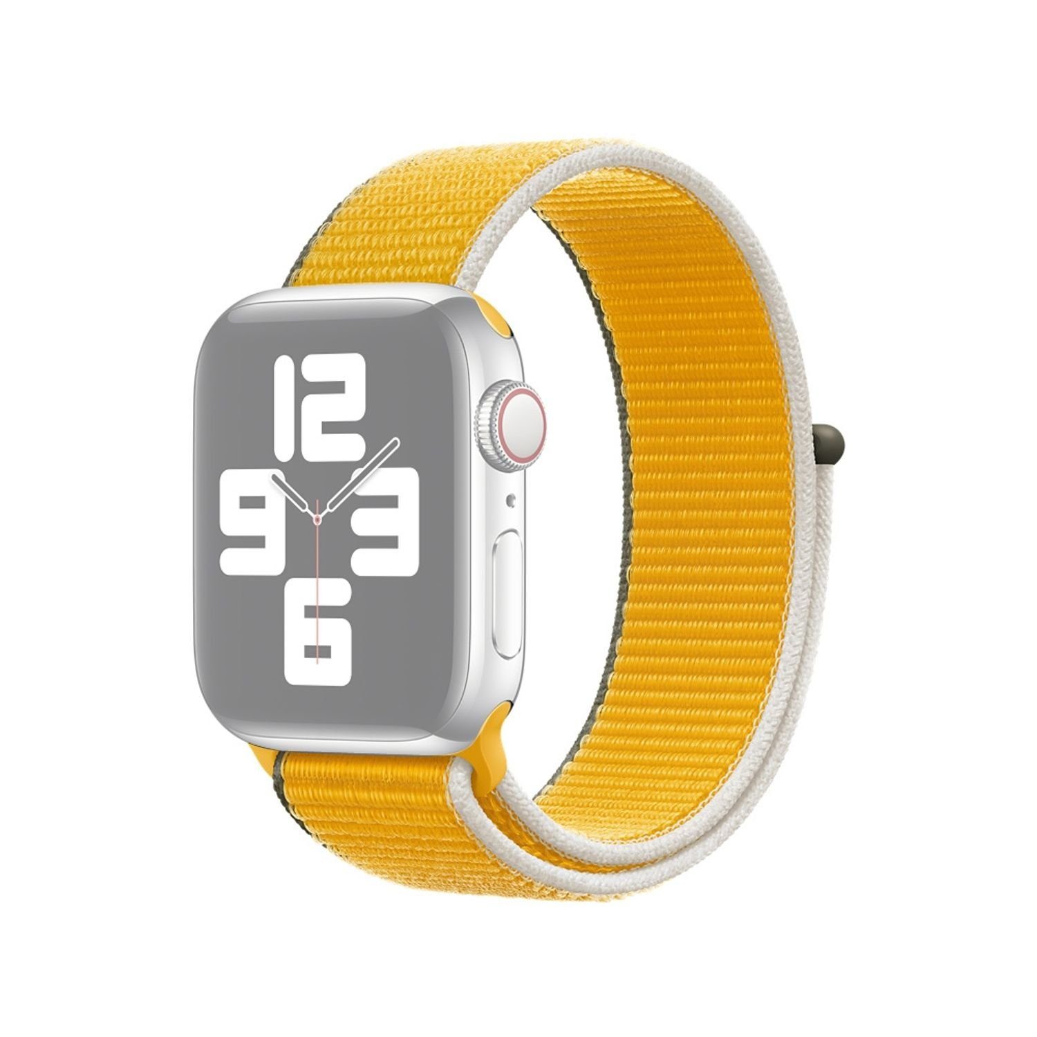 König Design Smartwatch-Armband Apple Watch Series 1/2/3/4/5/6/SE 44-42mm,  Apple Watch Series 1 / 2 / 3 / 4 / 5 / 6 / SE 44-42mm Ersatz Sportarmband  Gelb