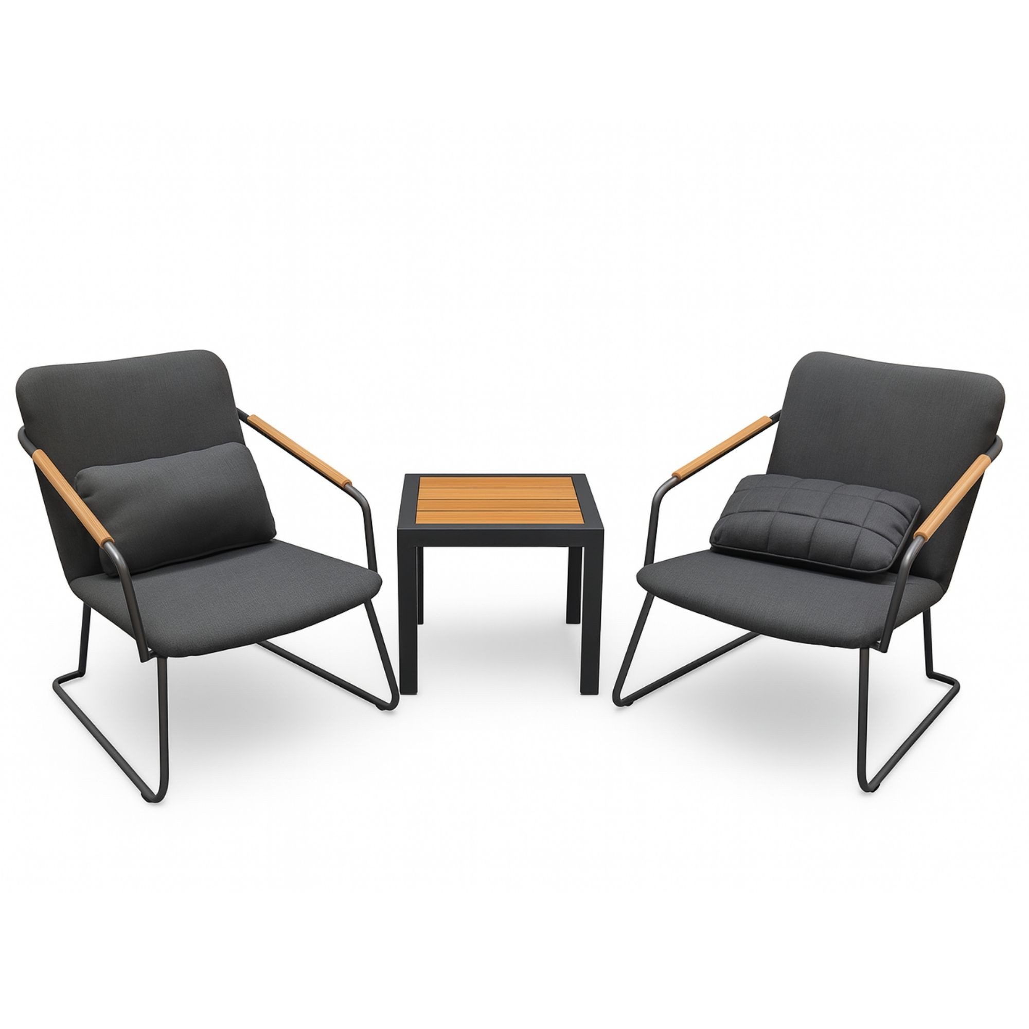 KETTLER Sessel Kettler 3tlg. Set GENTLE Lounge Sessel mit Lounge Tisch Aluminium