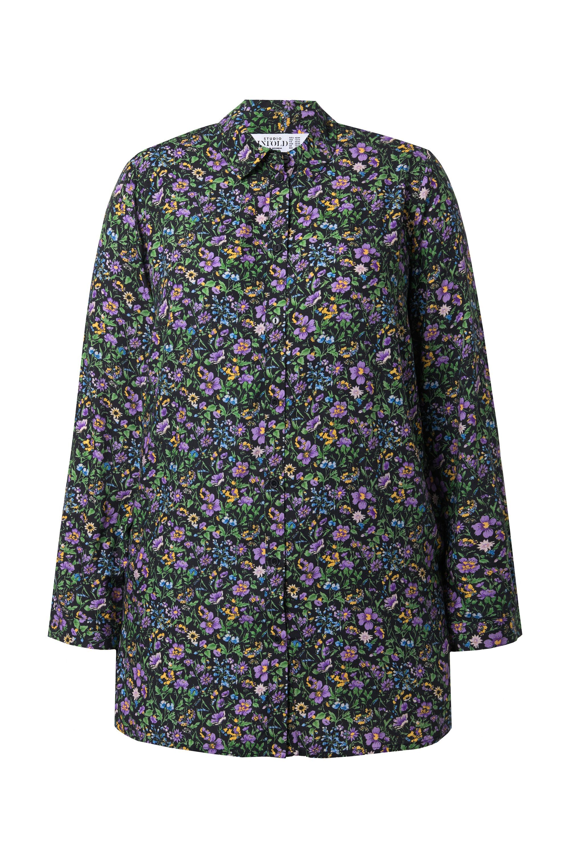 Studio Untold Hemdbluse Hemdbluse Wide Straight Shape Flowers günstig online kaufen